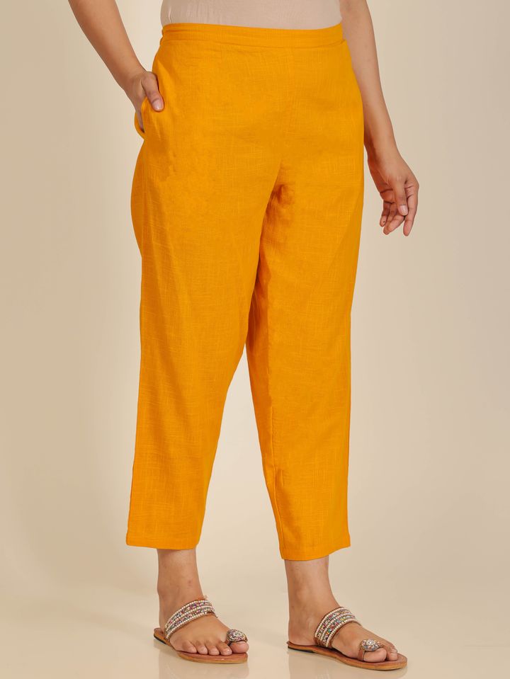 Soft Cotton Striped Straight Yellow Kurta