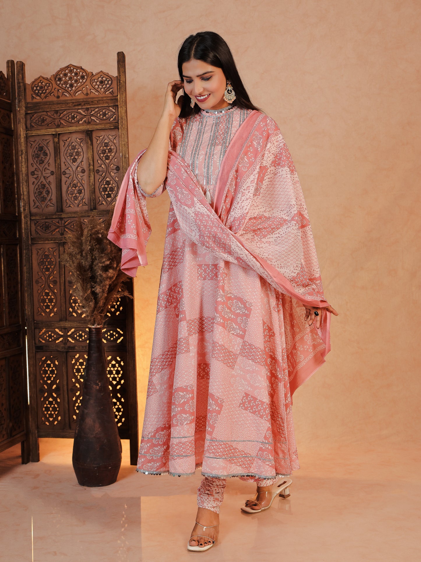 Voile Cotton Abstract white Dupatta