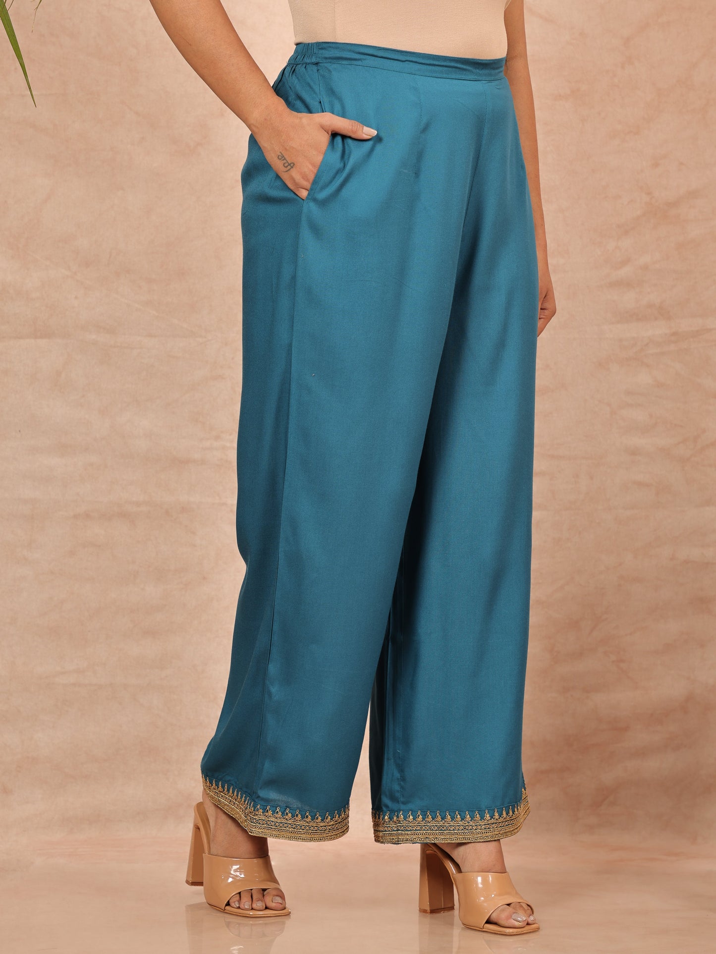 Viscose Floral teal Kurta