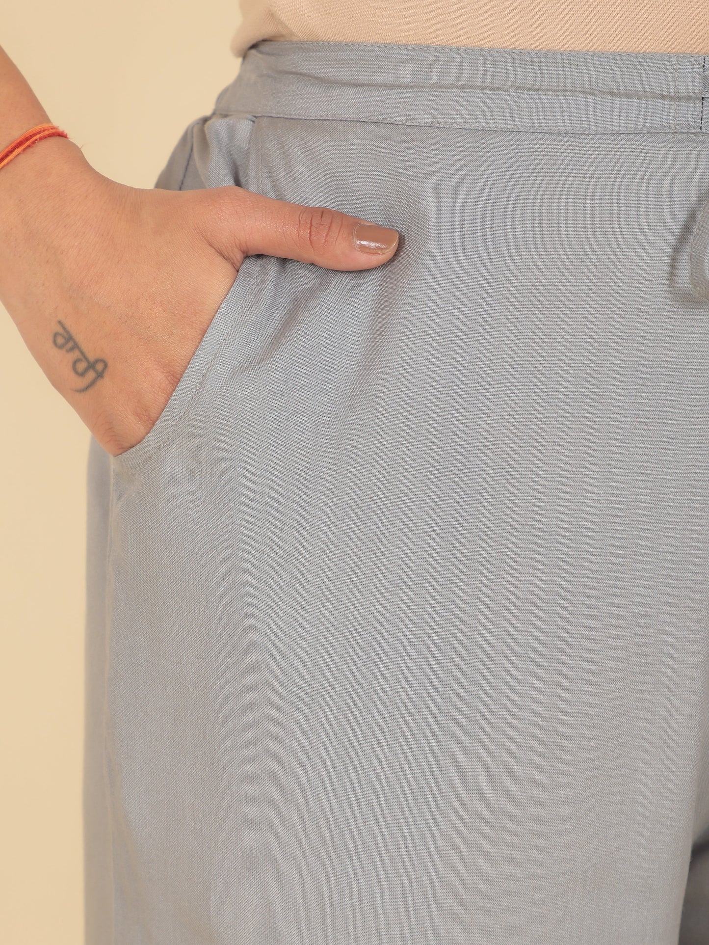 Viscose Butti Straight Grey Kurta