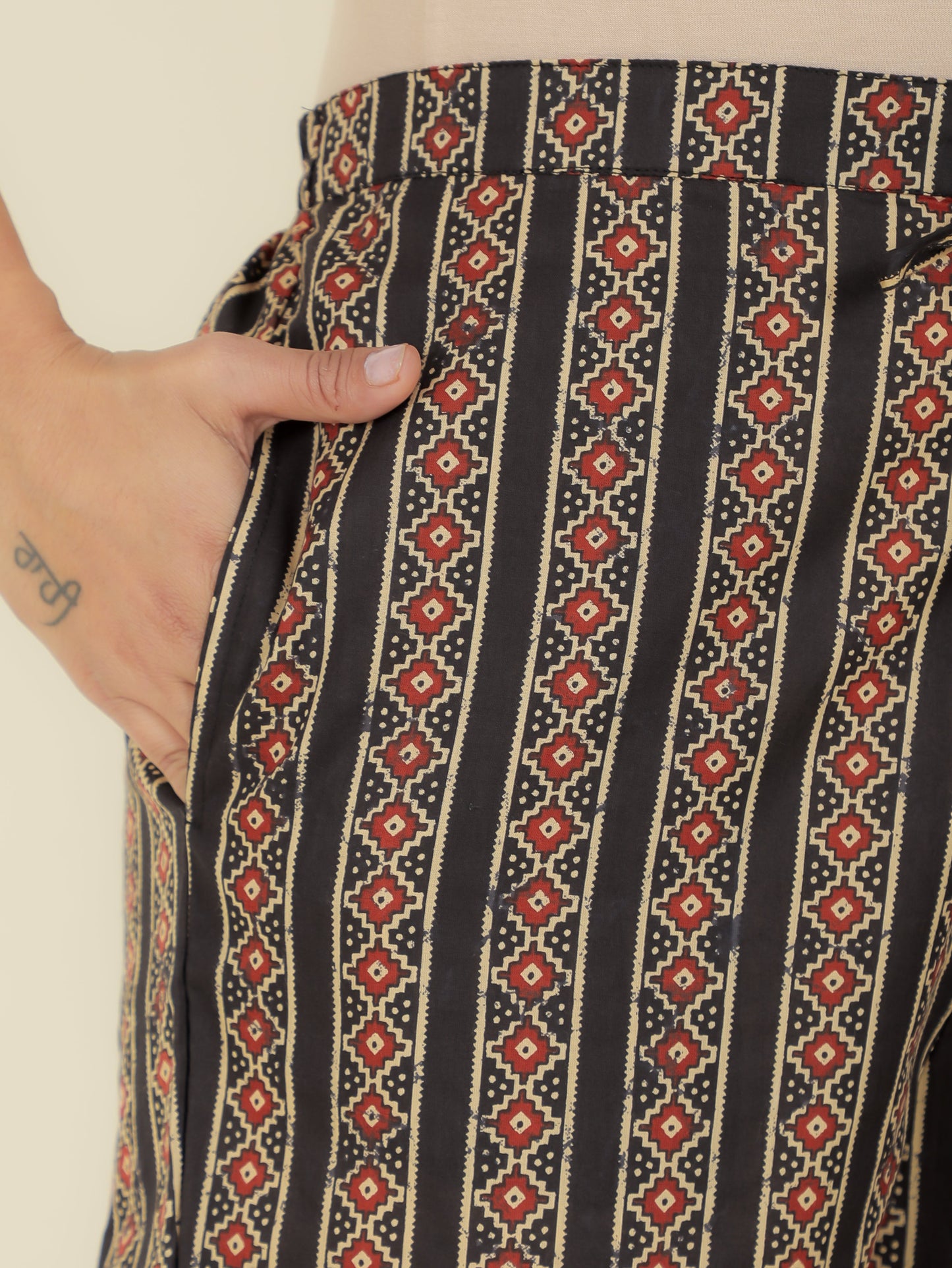 Soft Cotton Ajrakh Black Palazzo