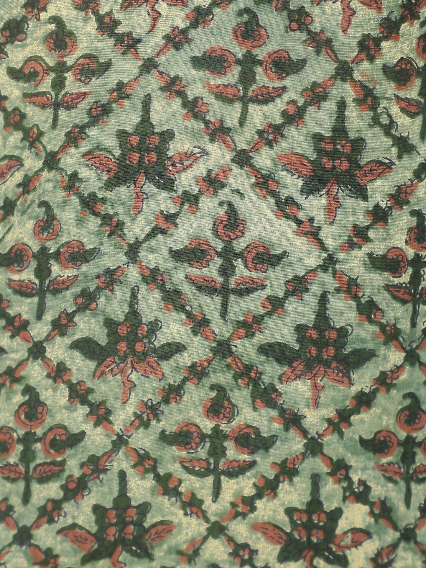 Soft Cotton Floral A-line Green Kurta