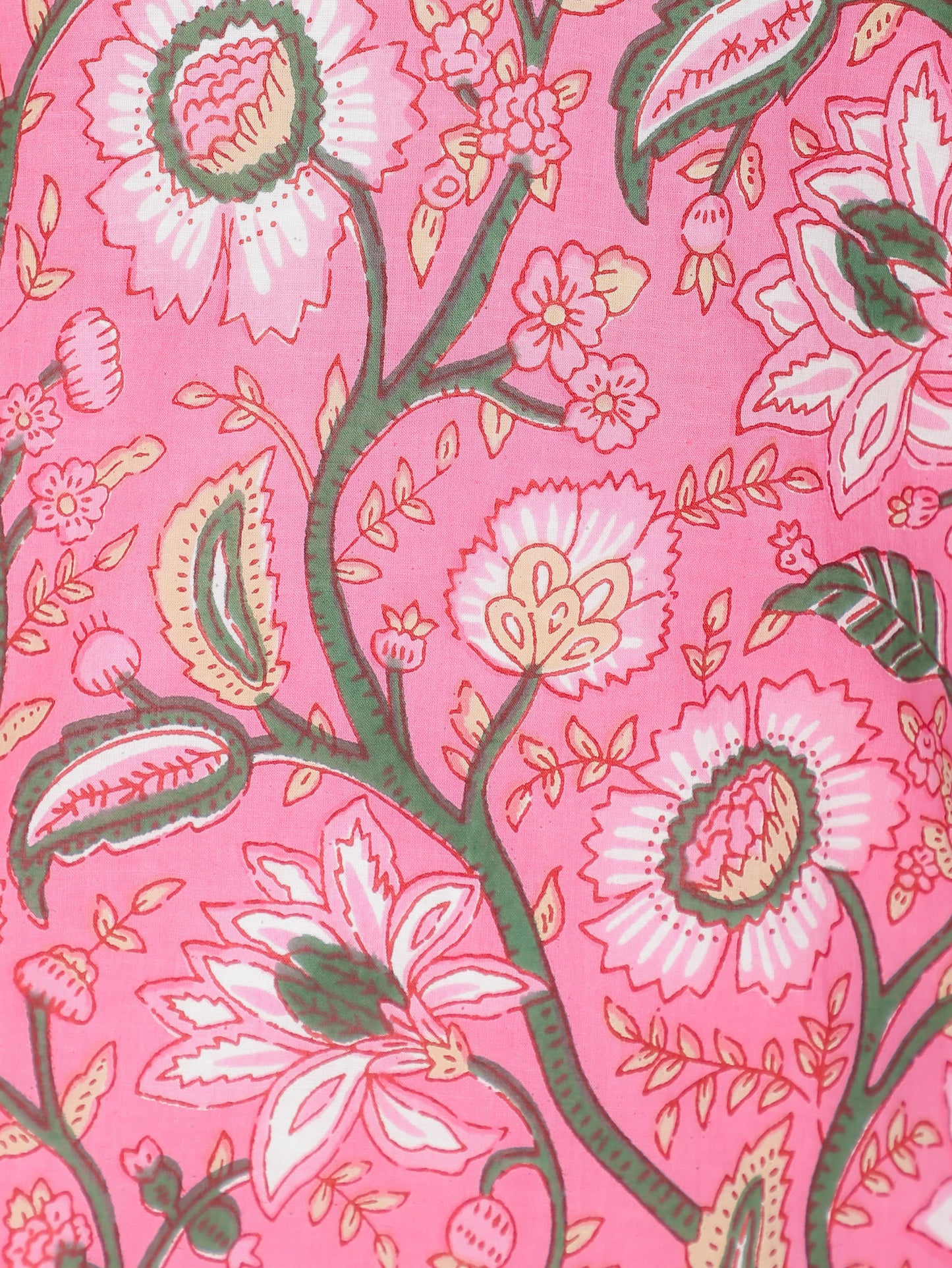 Soft Cotton Floral Straight Pink Kurta