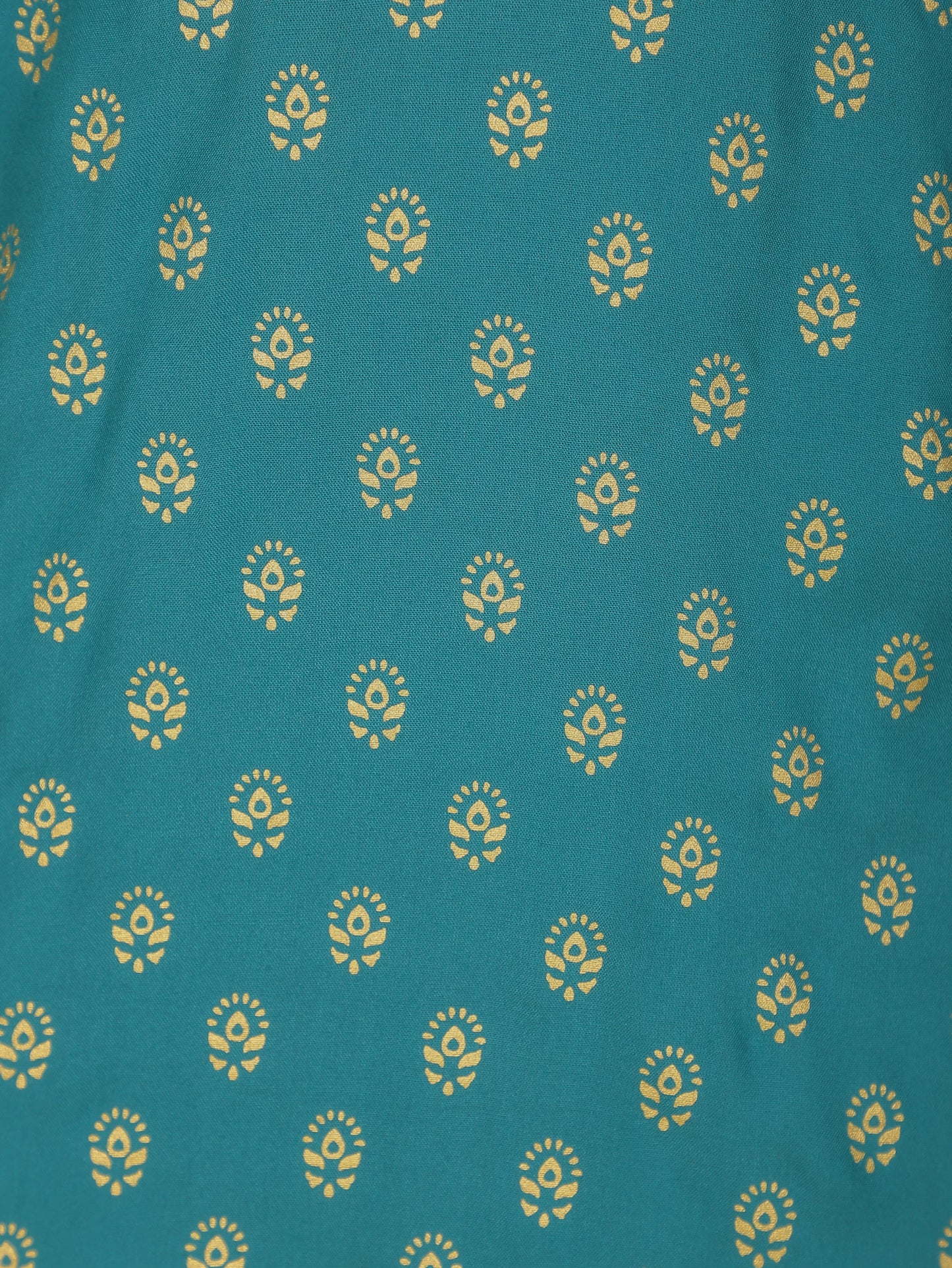 Viscose Gold foil Straight Green Kurta