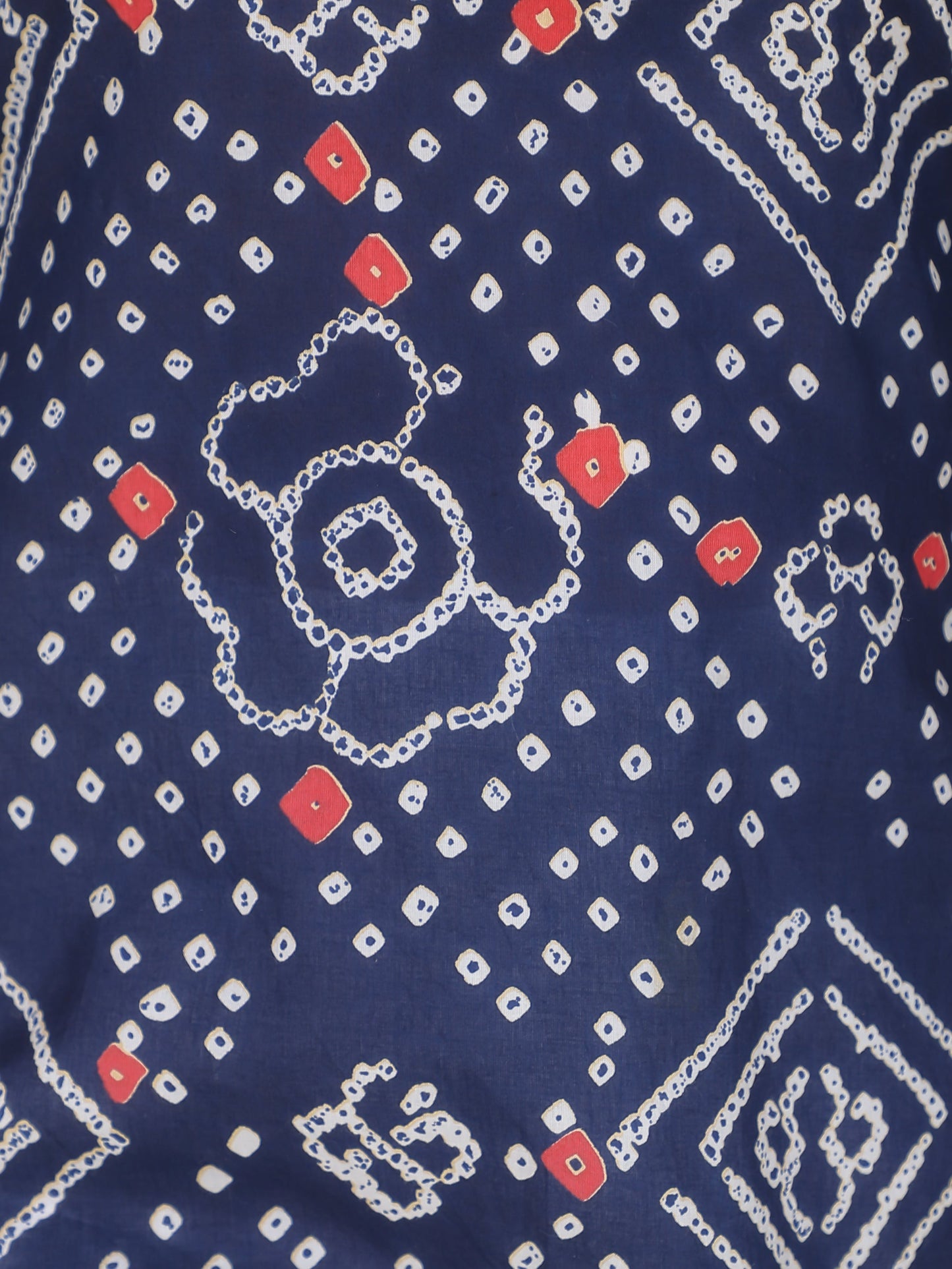 Soft Cotton Bandhani Straight Blue Kurti