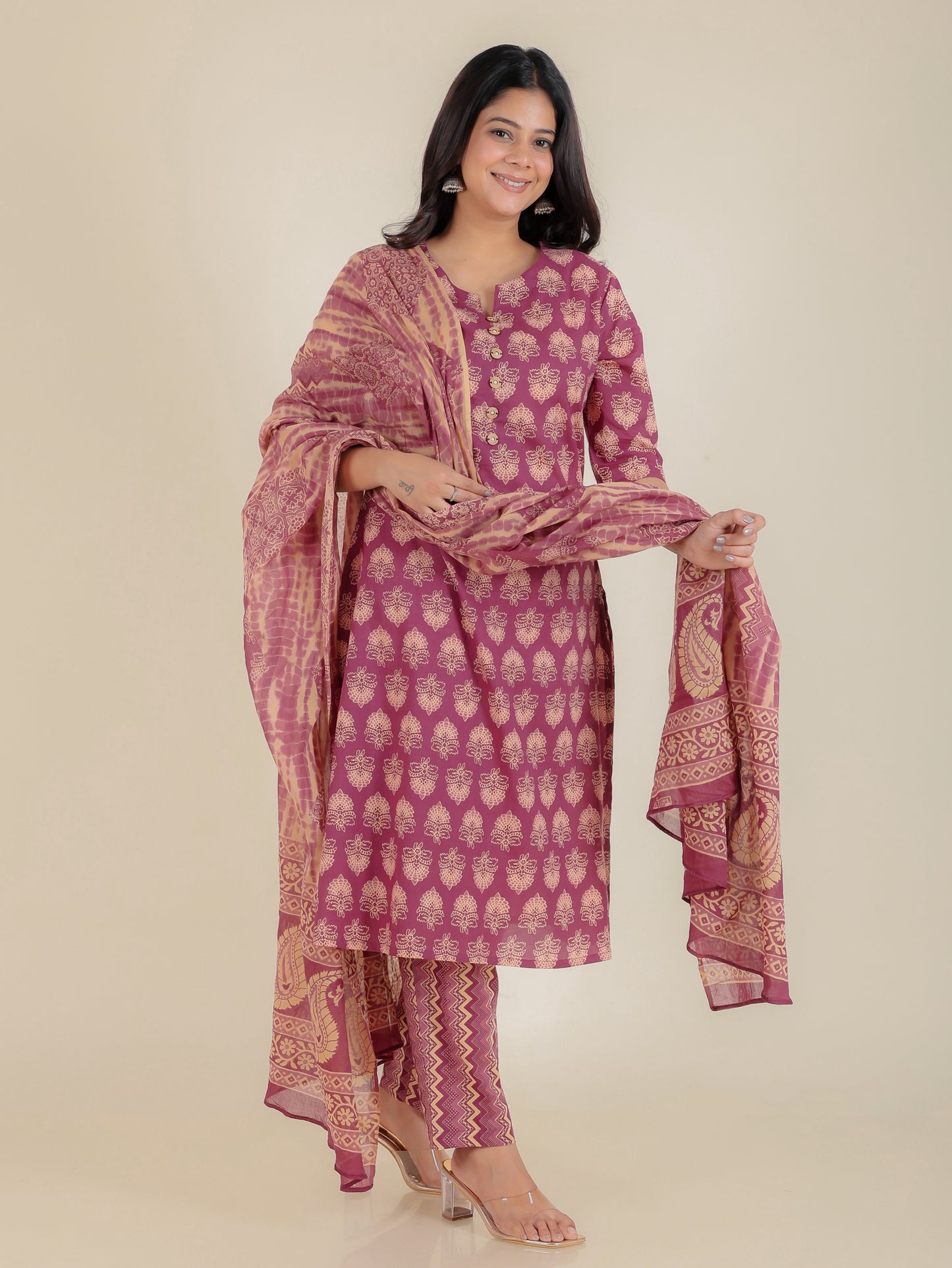 Cotton Voile Tie-Dye Purple Dupatta
