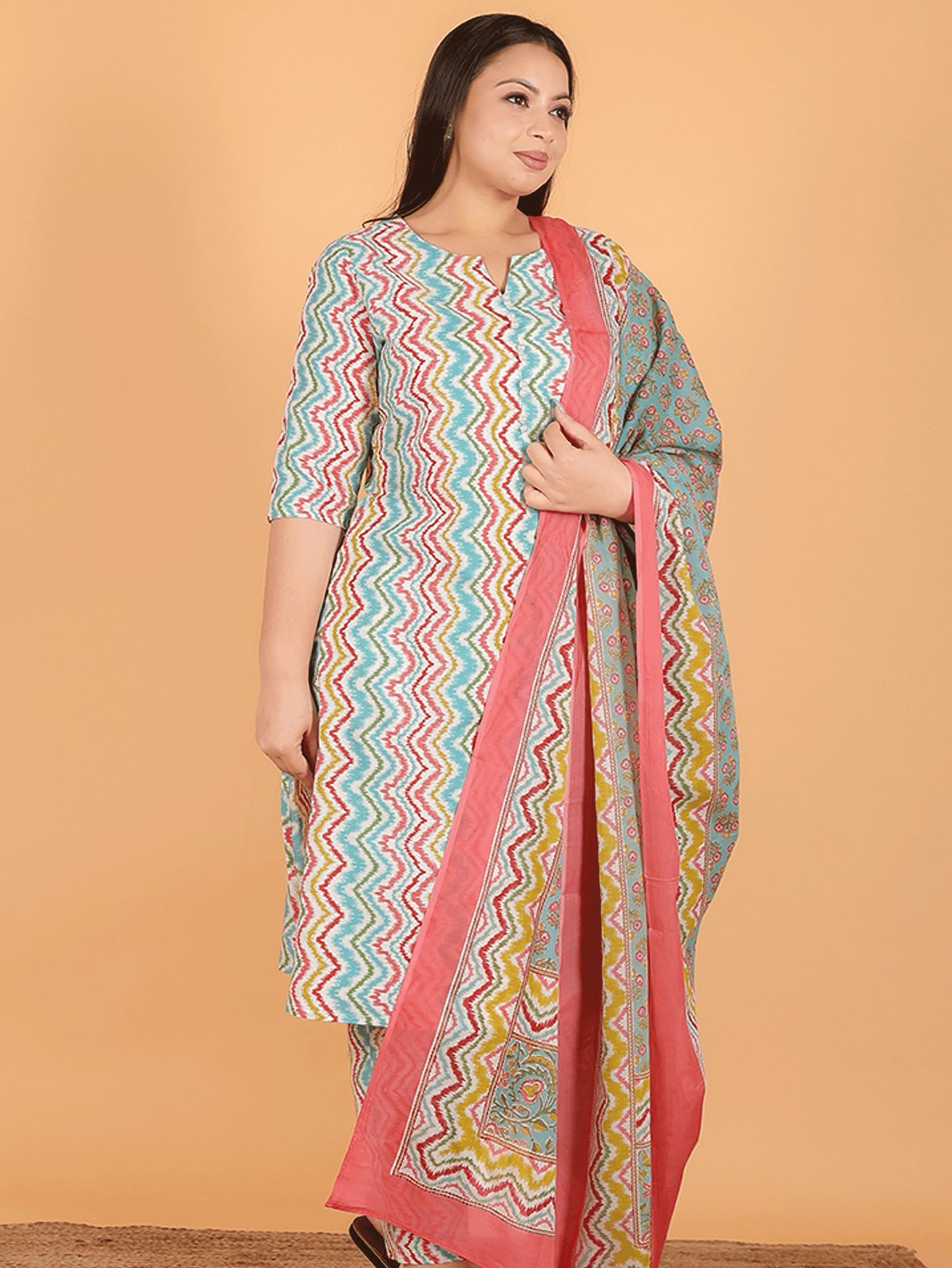 Voile Cotton Floral Multicolor Dupatta