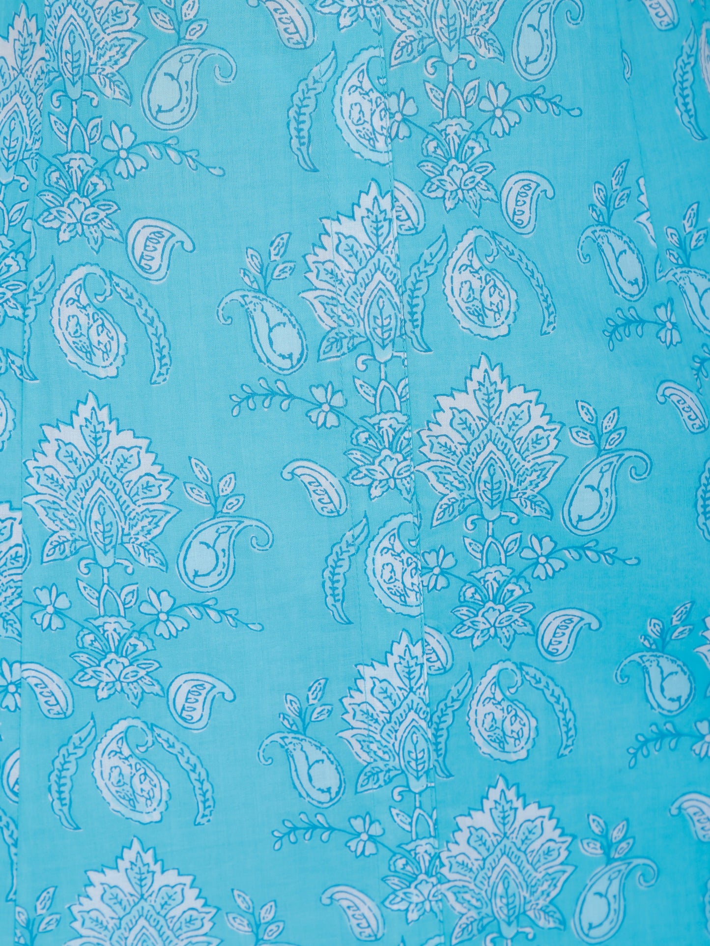 Soft Cotton Floral Flared Blue Kurta