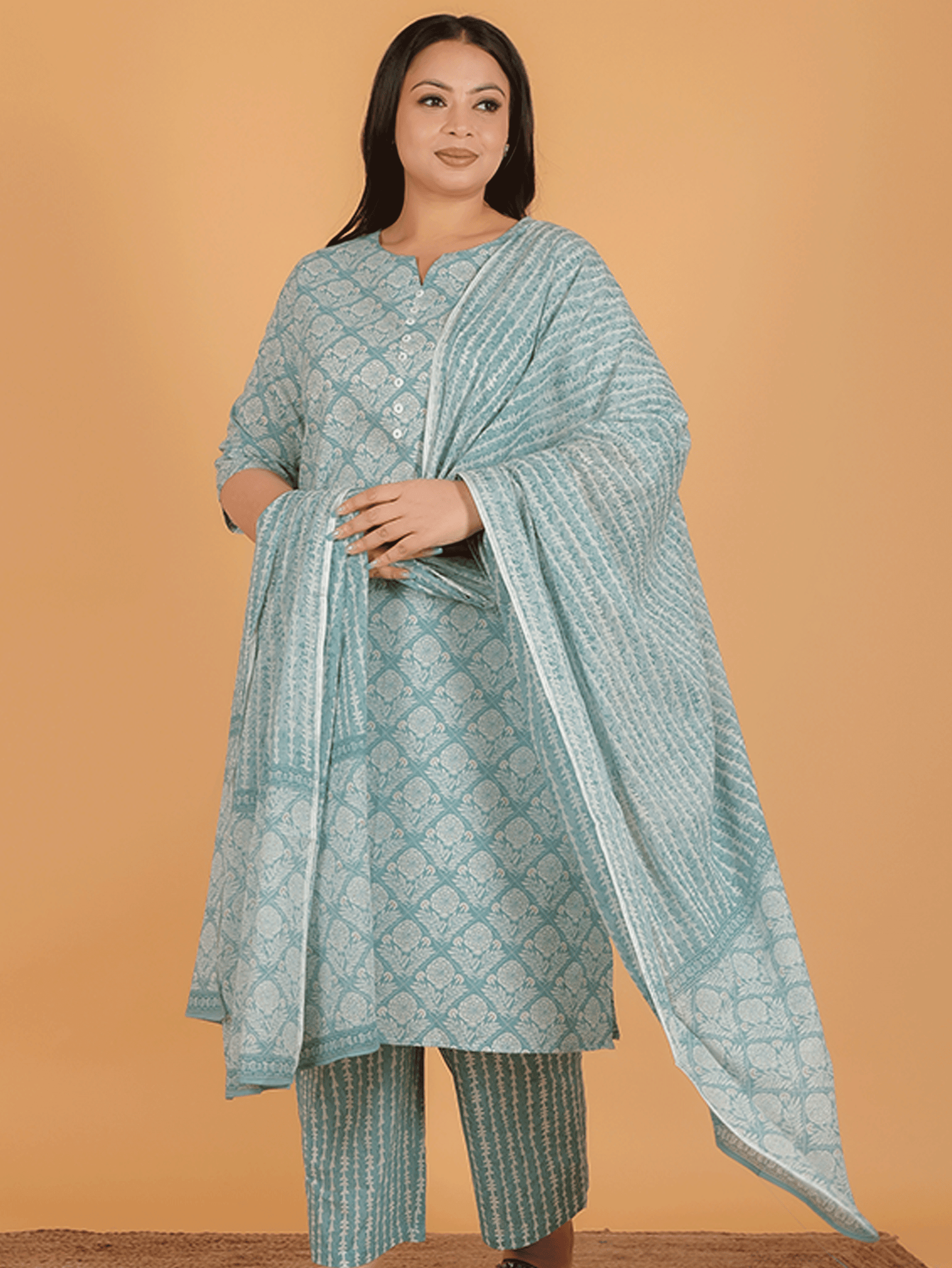 Soft Cotton Striped Green Dupatta