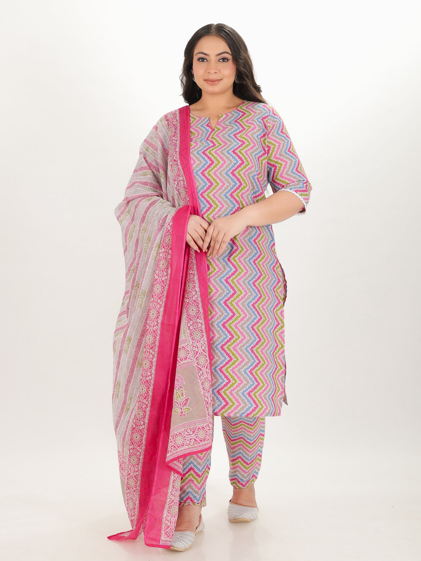 Voile Cotton Striped Multicolor Dupatta