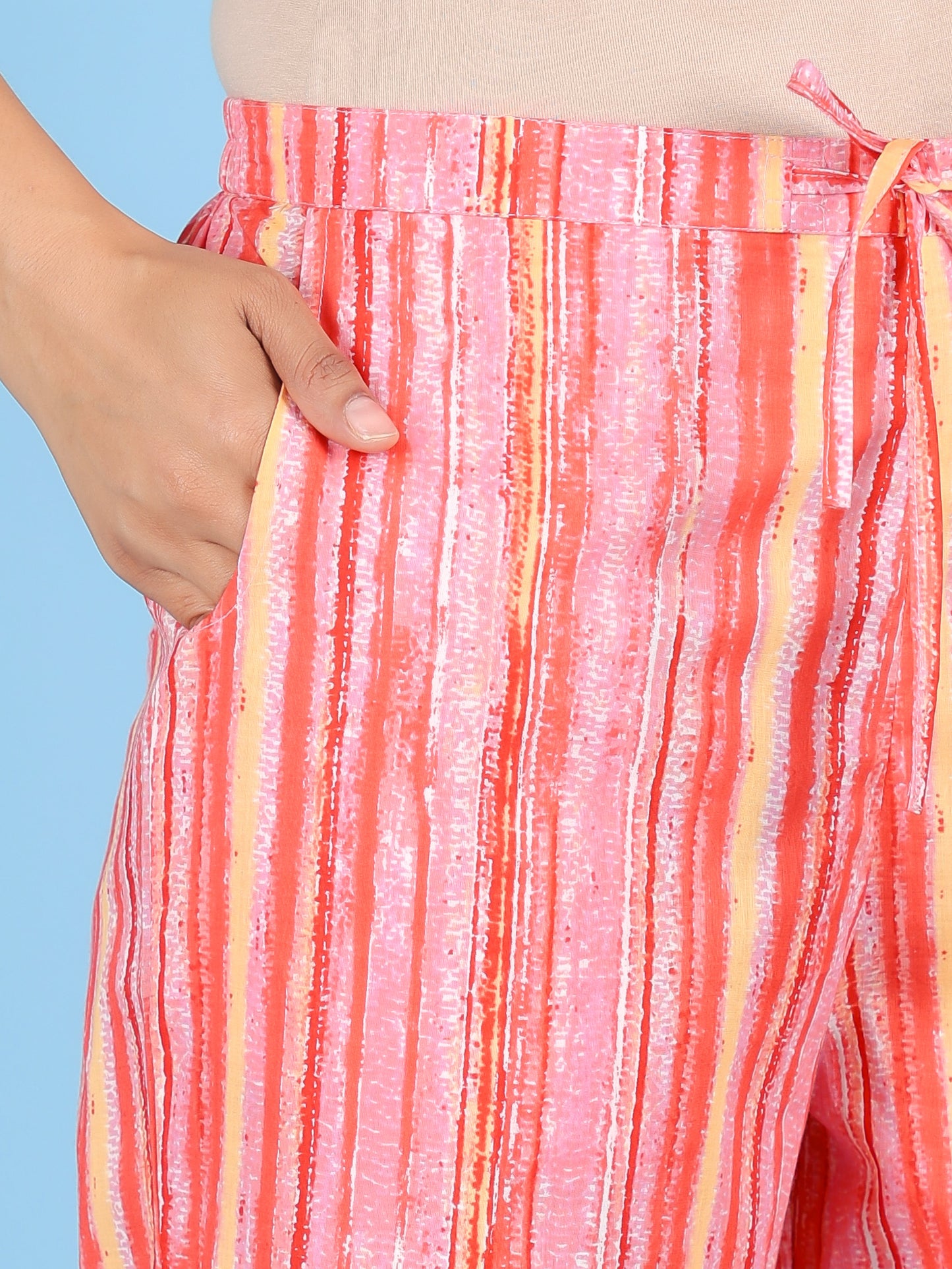 Soft Cotton Striped A-line Multicolor Kurta