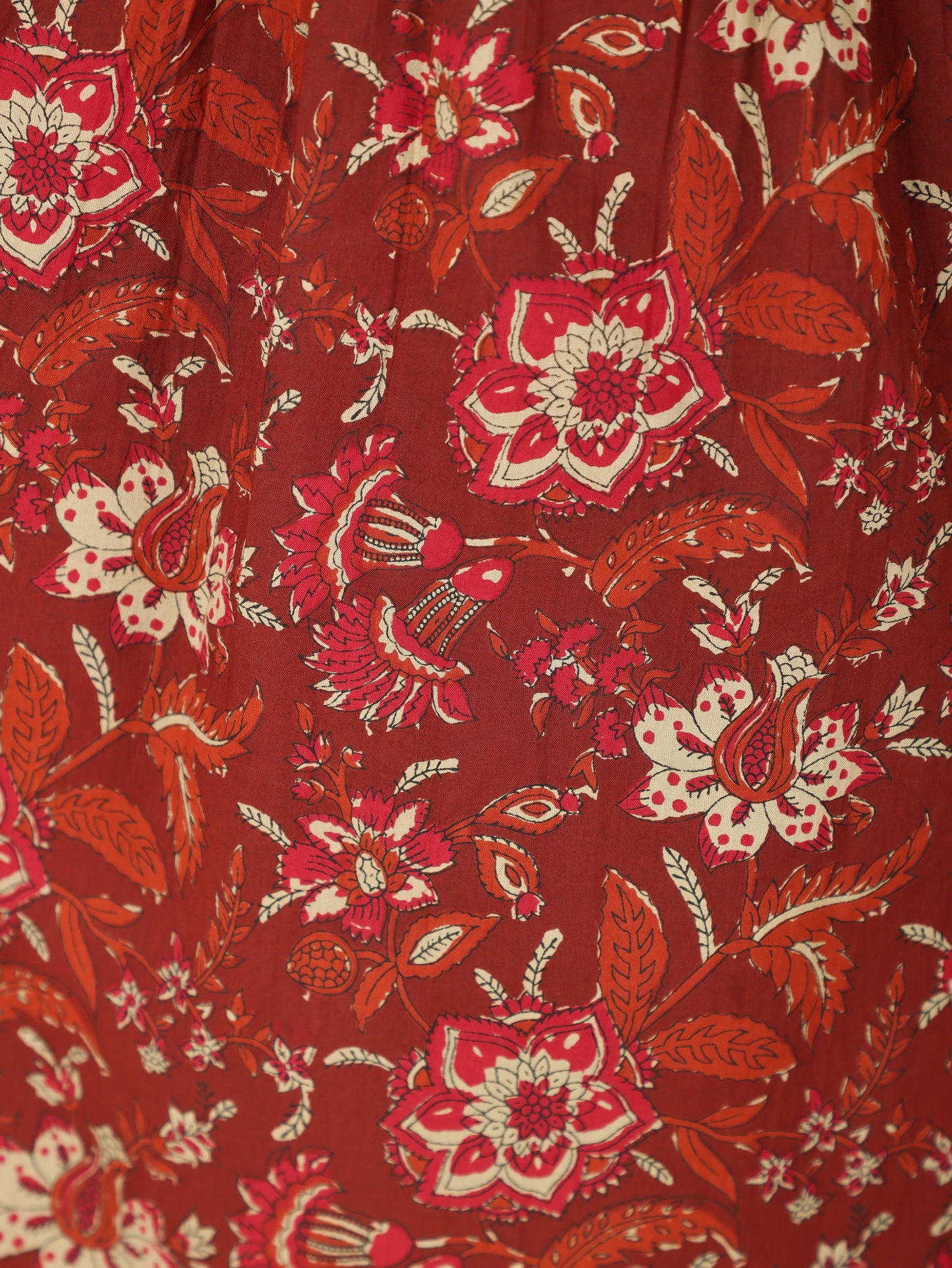 Embroidered Soft Cotton Floral Flared Brown Kurta