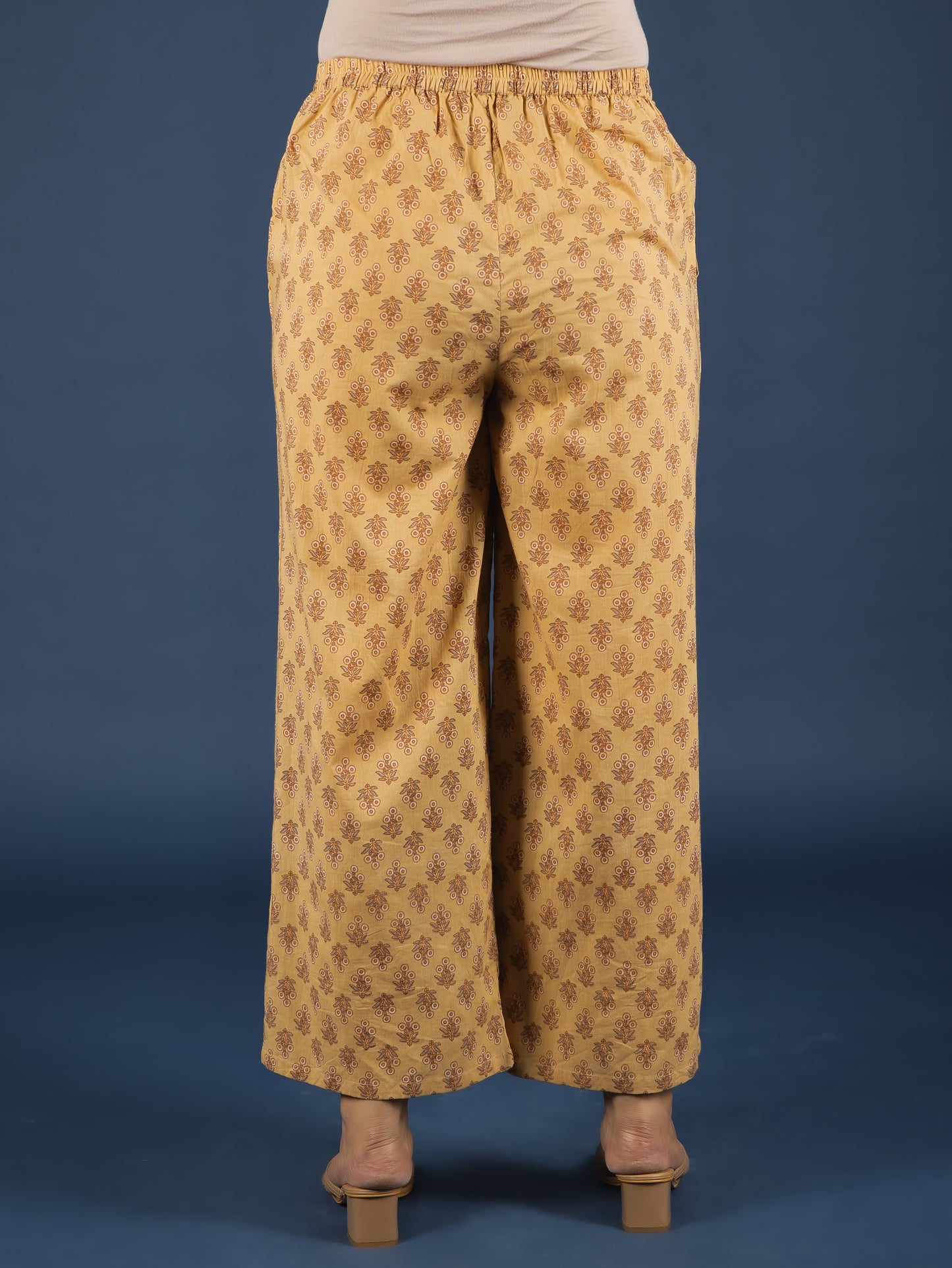Soft Cotton Floral A-line Yellow Kurta