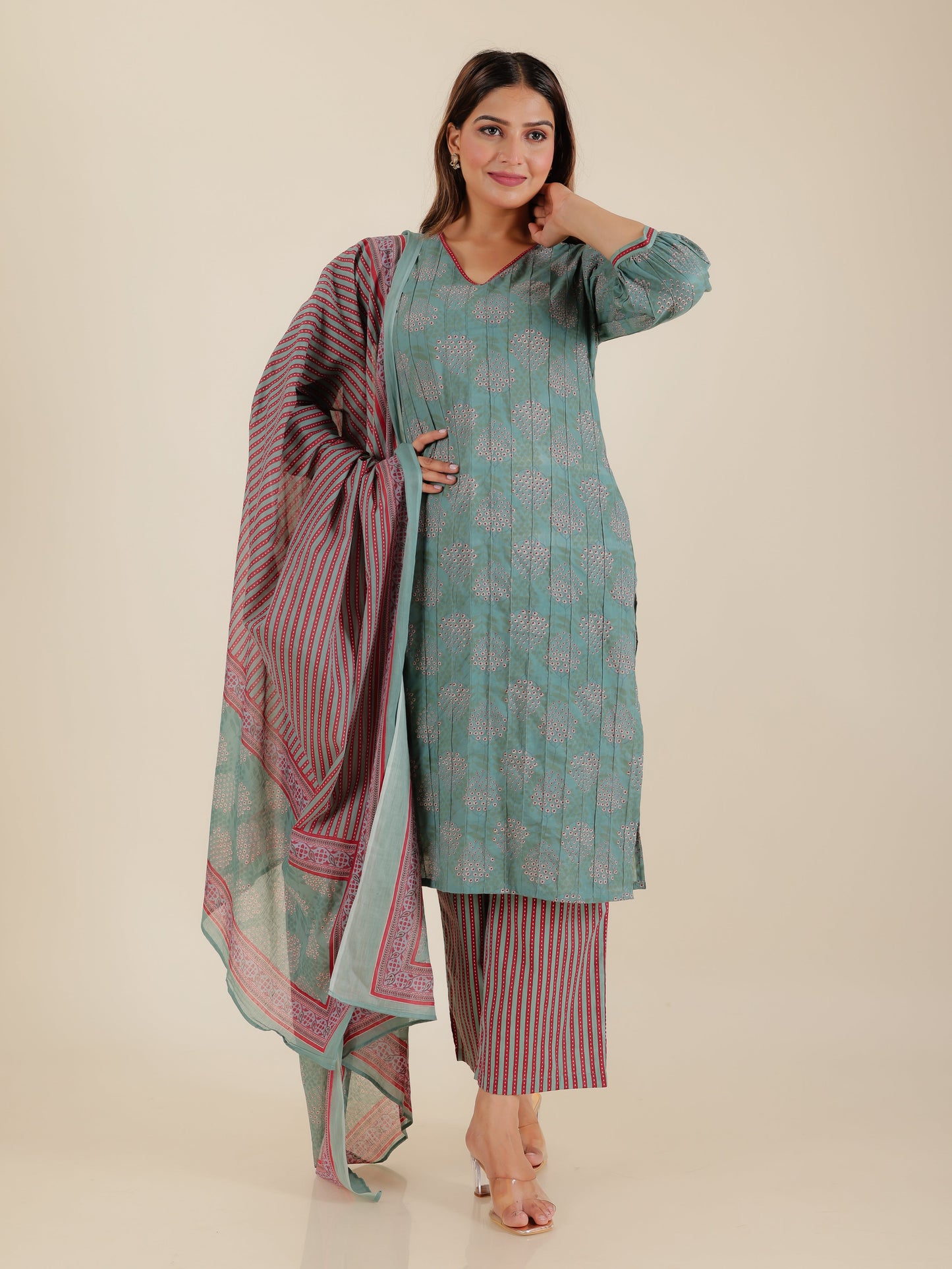 Soft Cotton Striped Maroon Dupatta