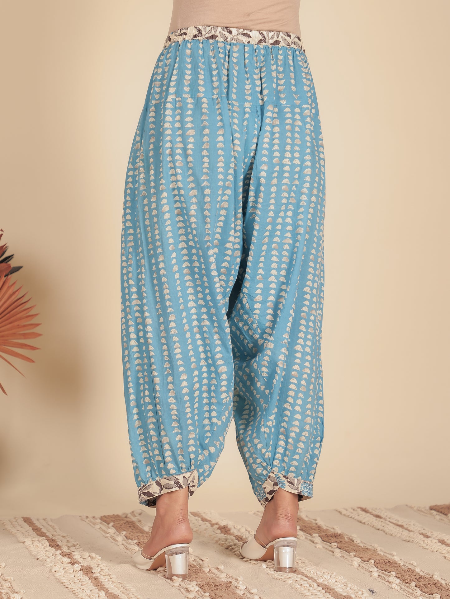 Soft Cotton Abstract Blue Salwar