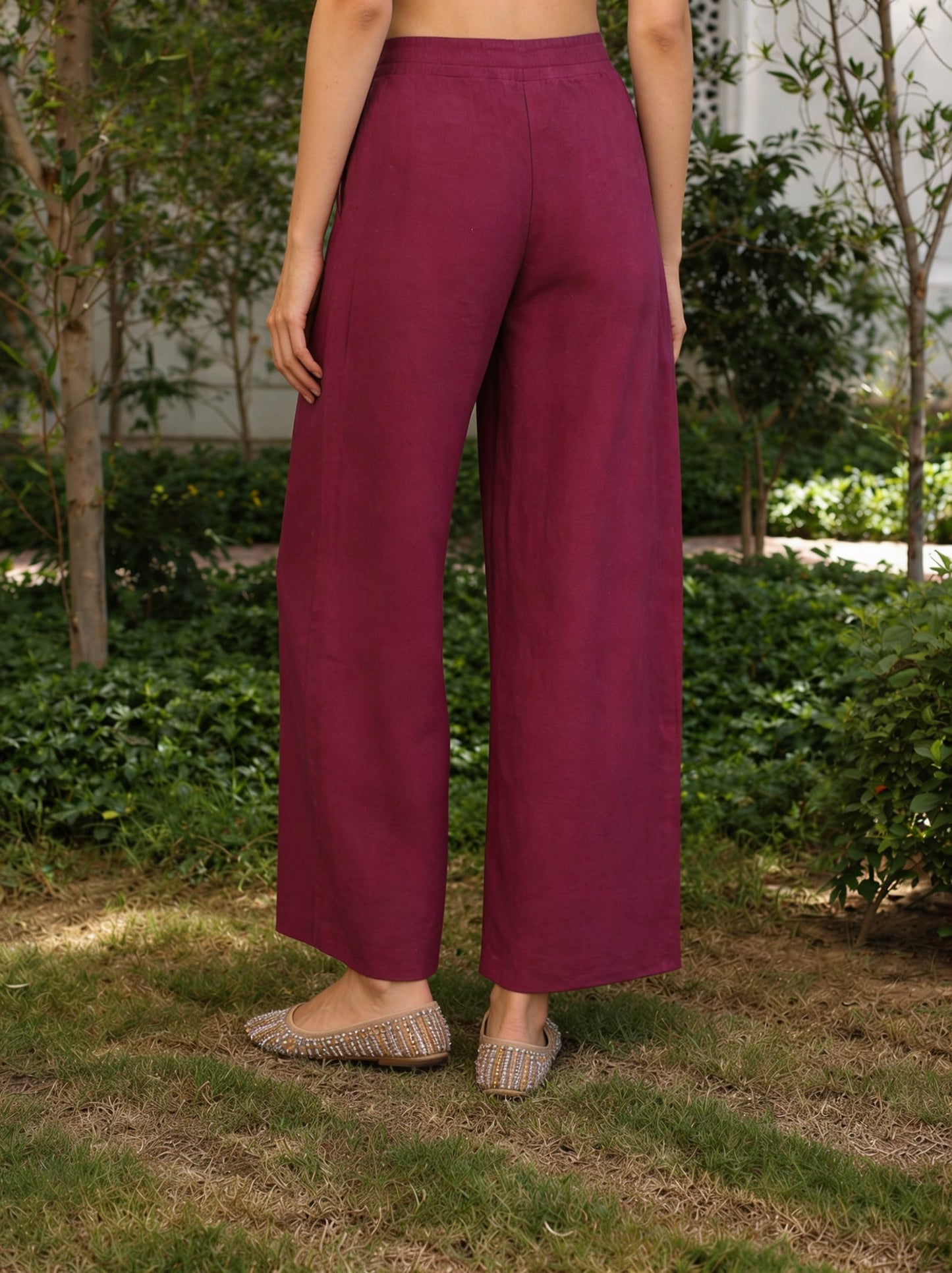 Viscose Solid Wine Palazzo