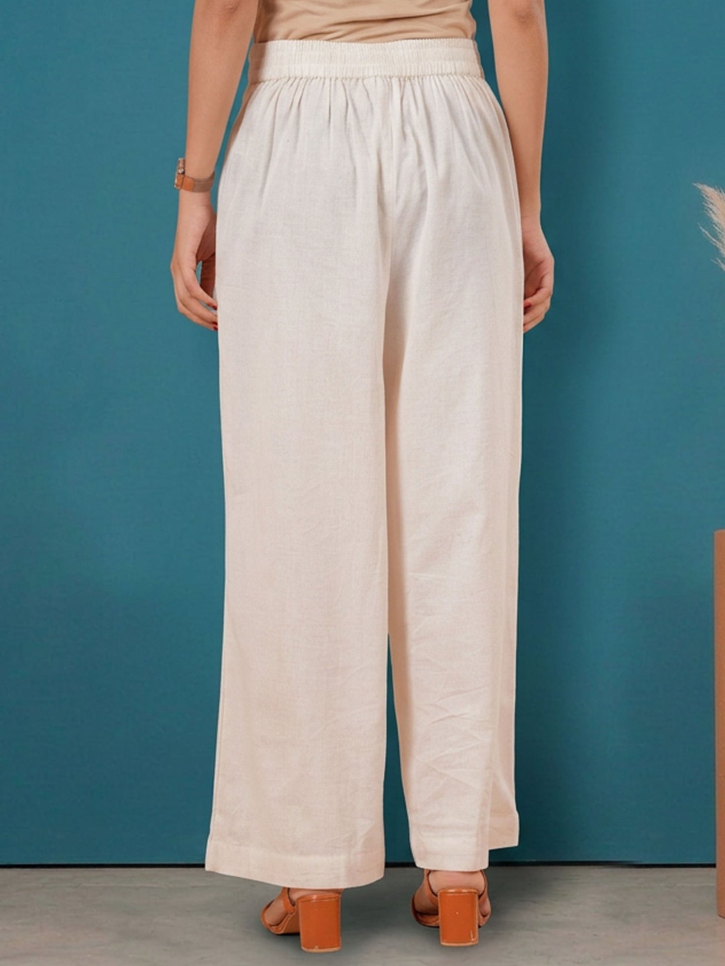 Embroidered Linen Cotton Solid A-line Off White Kurta