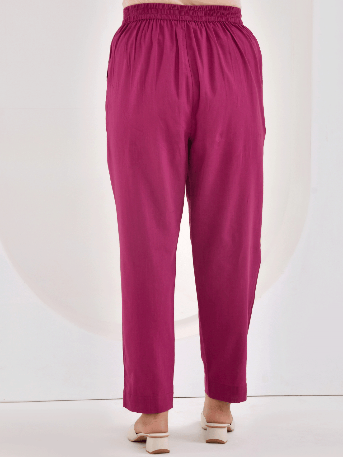 Embroidered Slub cotton Solid Straight Wine Kurta