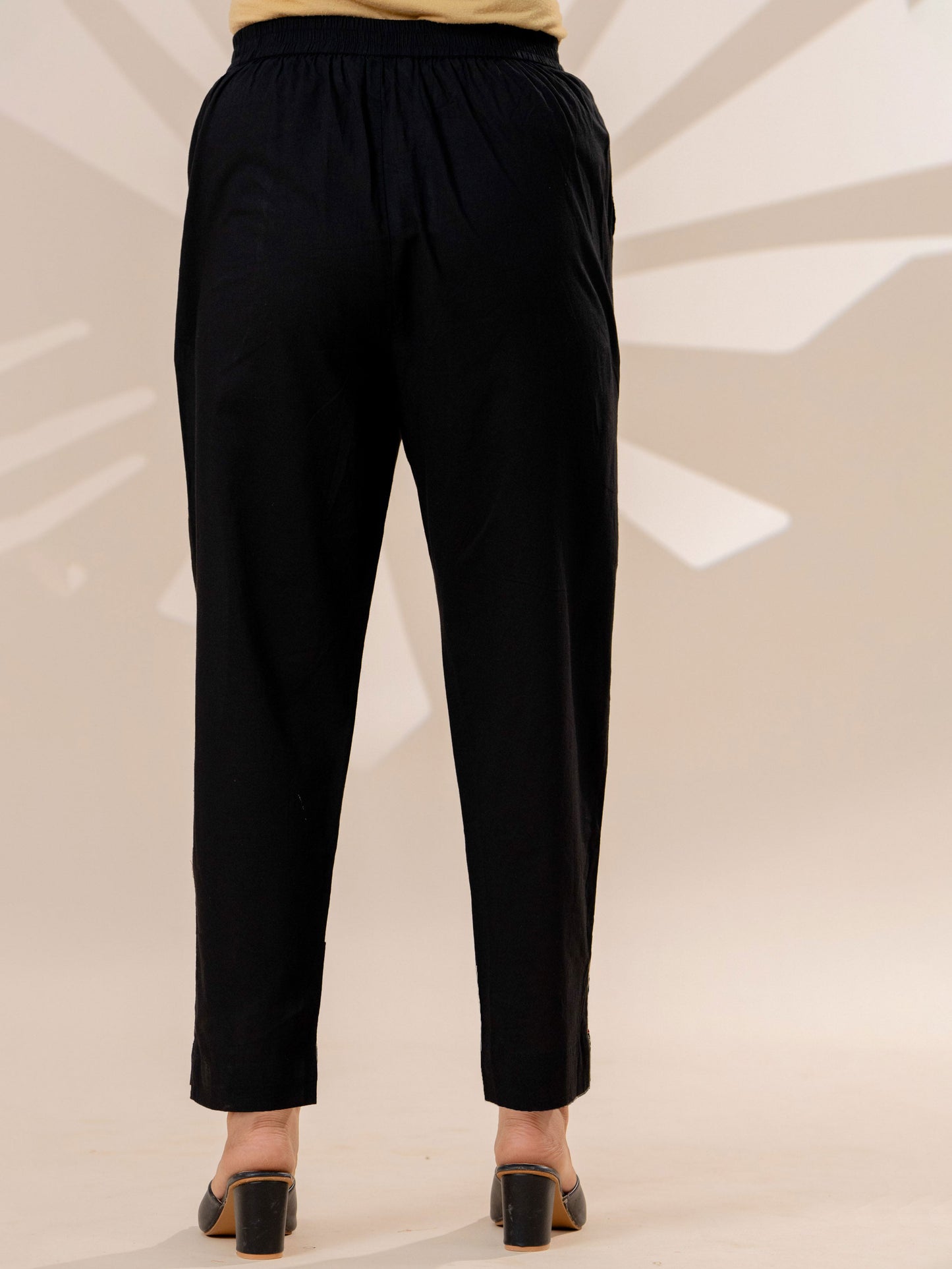 Soft cotton Solid Straight Black Kurta