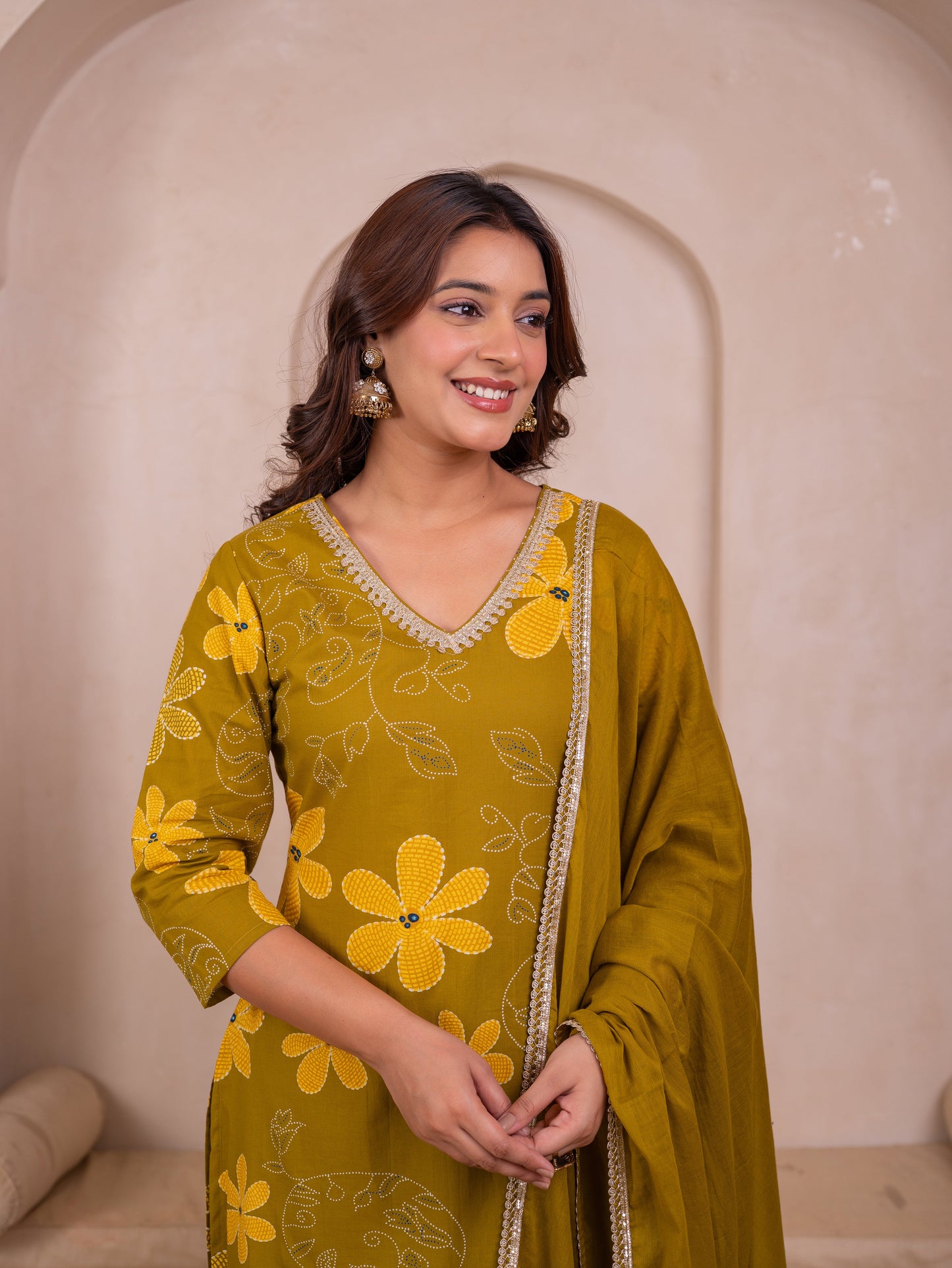 Cotton voile Solid Green Dupatta