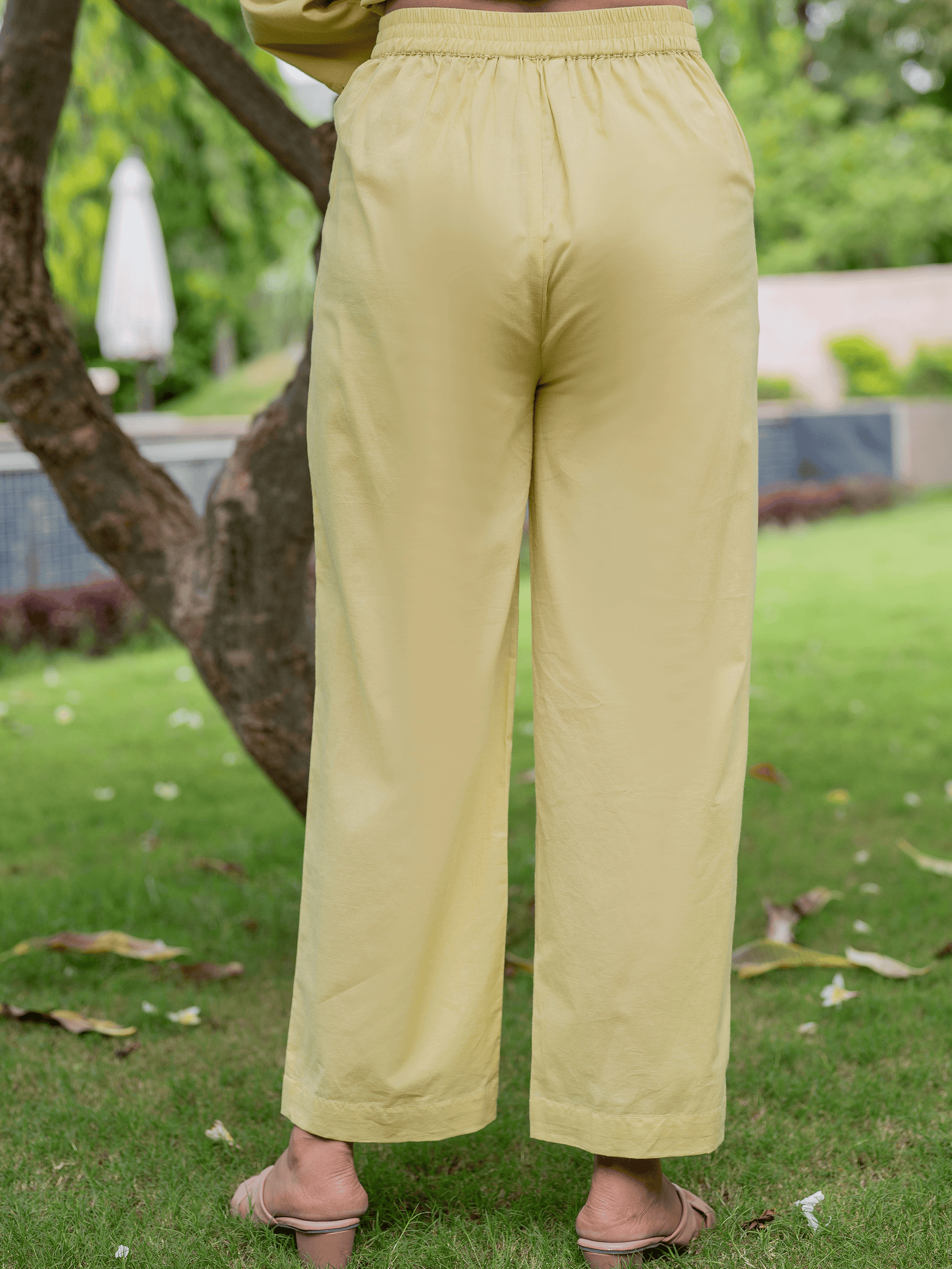 Embroidered Soft cotton Solid Straight Yellow Kurta
