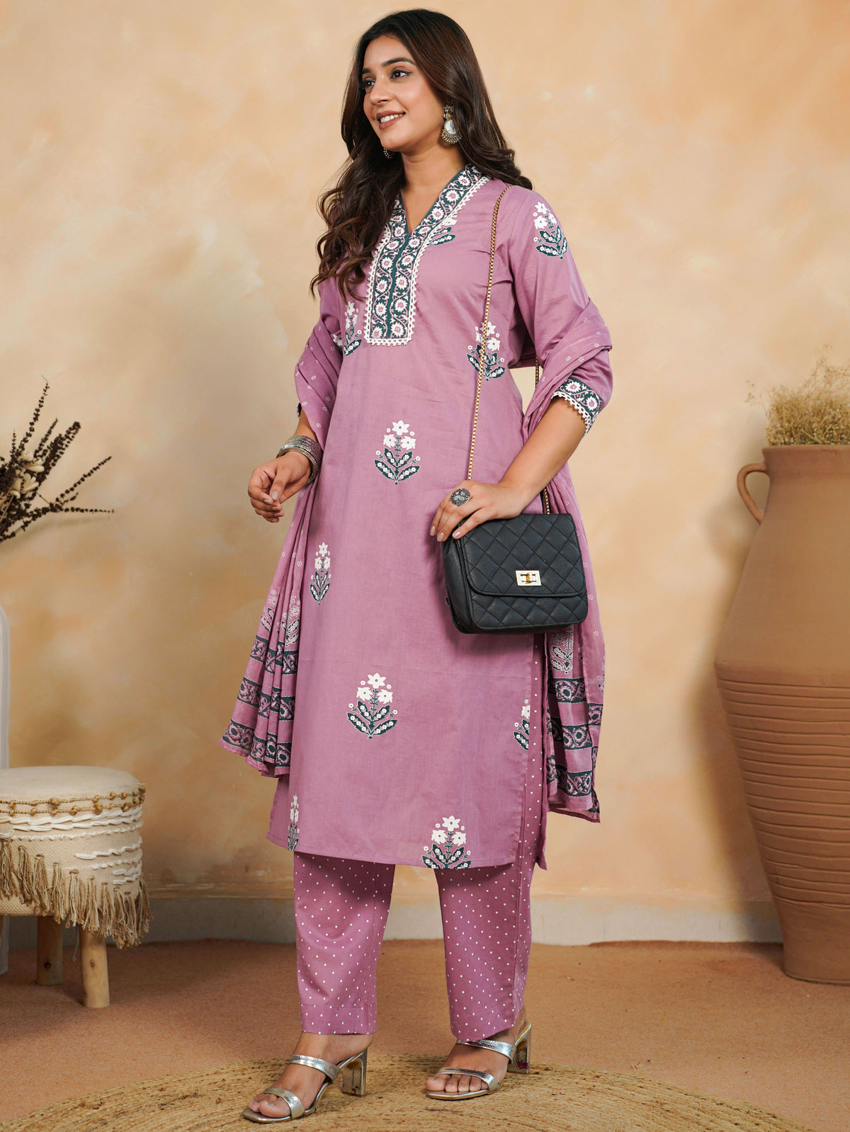 Cotton Voile Polka Dusty Pink Dupatta