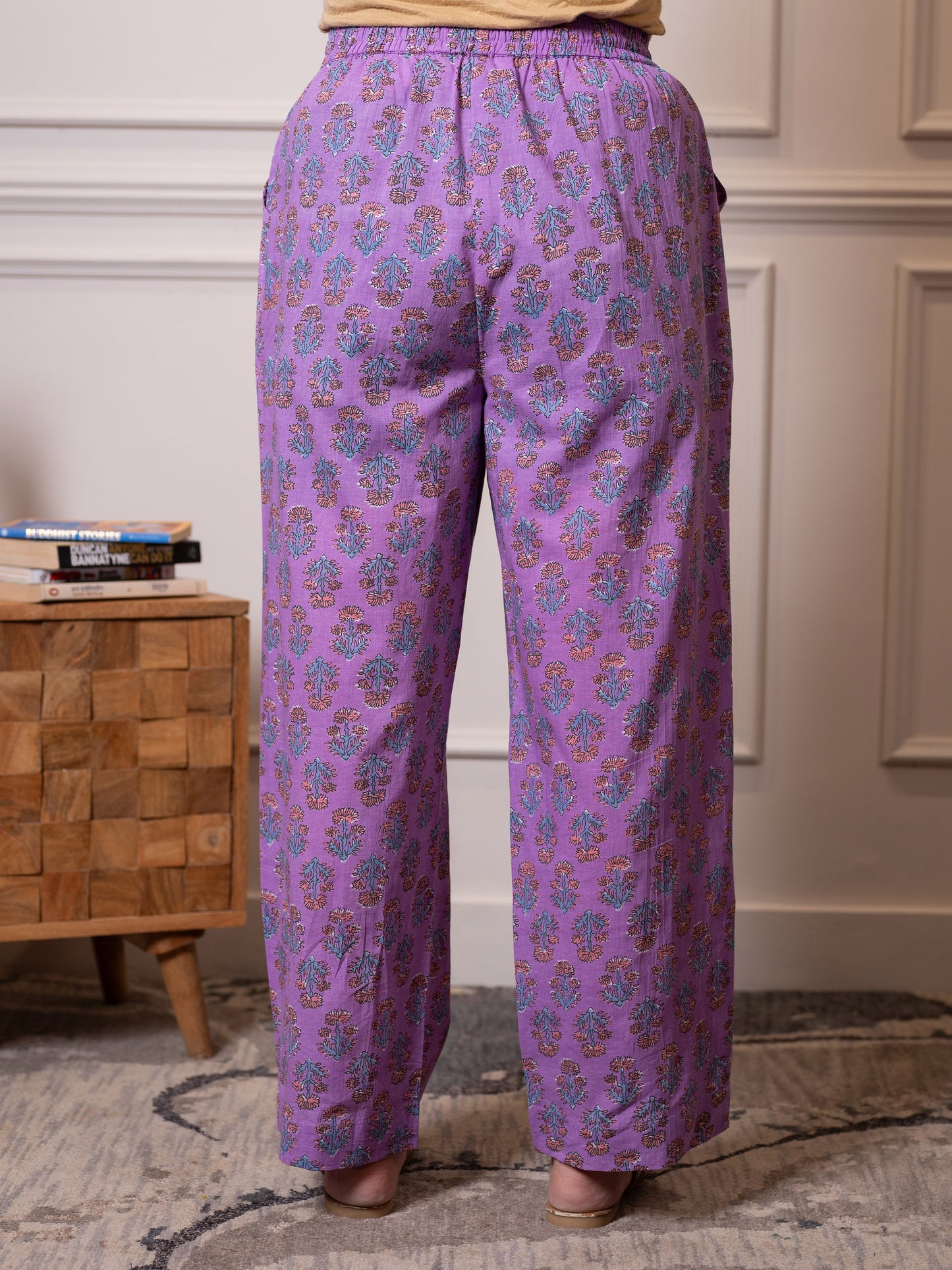 Soft cotton Floral Purple Palazzo