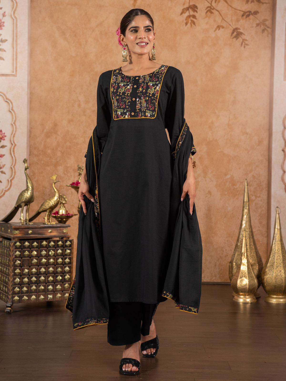 Cotton Voile Solid Black Dupatta