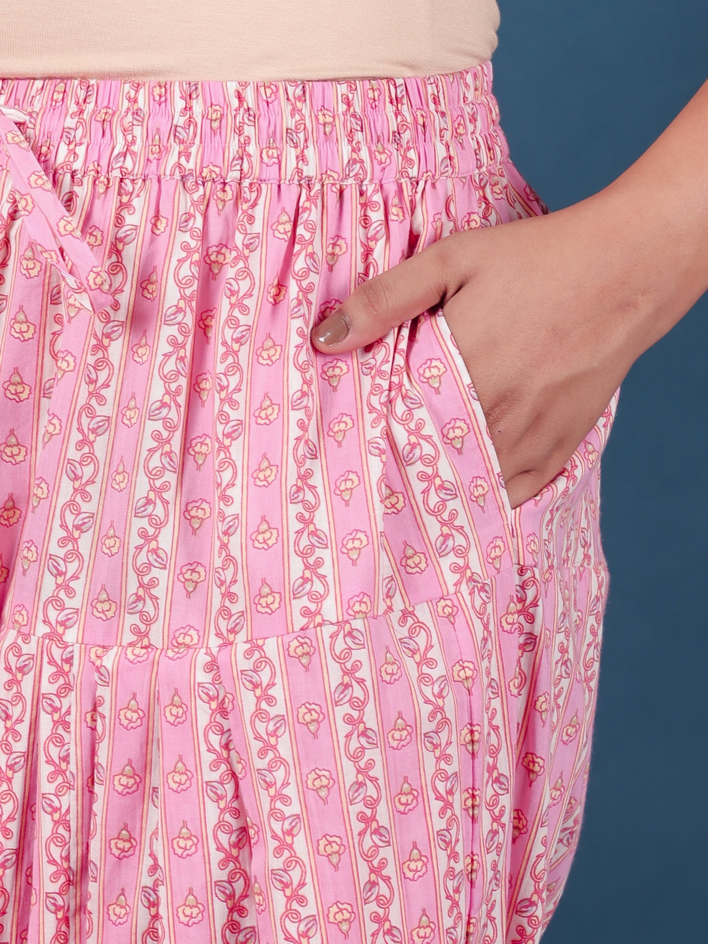 Soft Cotton Striped Pink Salwar