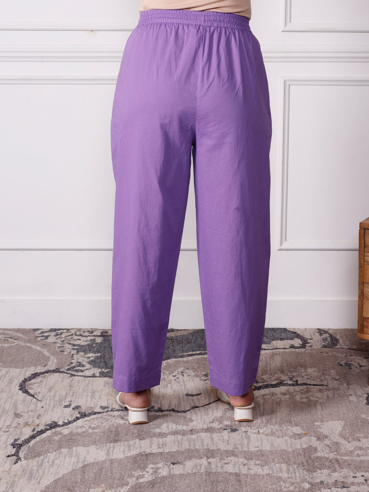 Embroidered Soft Cotton Bandhani Flared Lavender Kurta