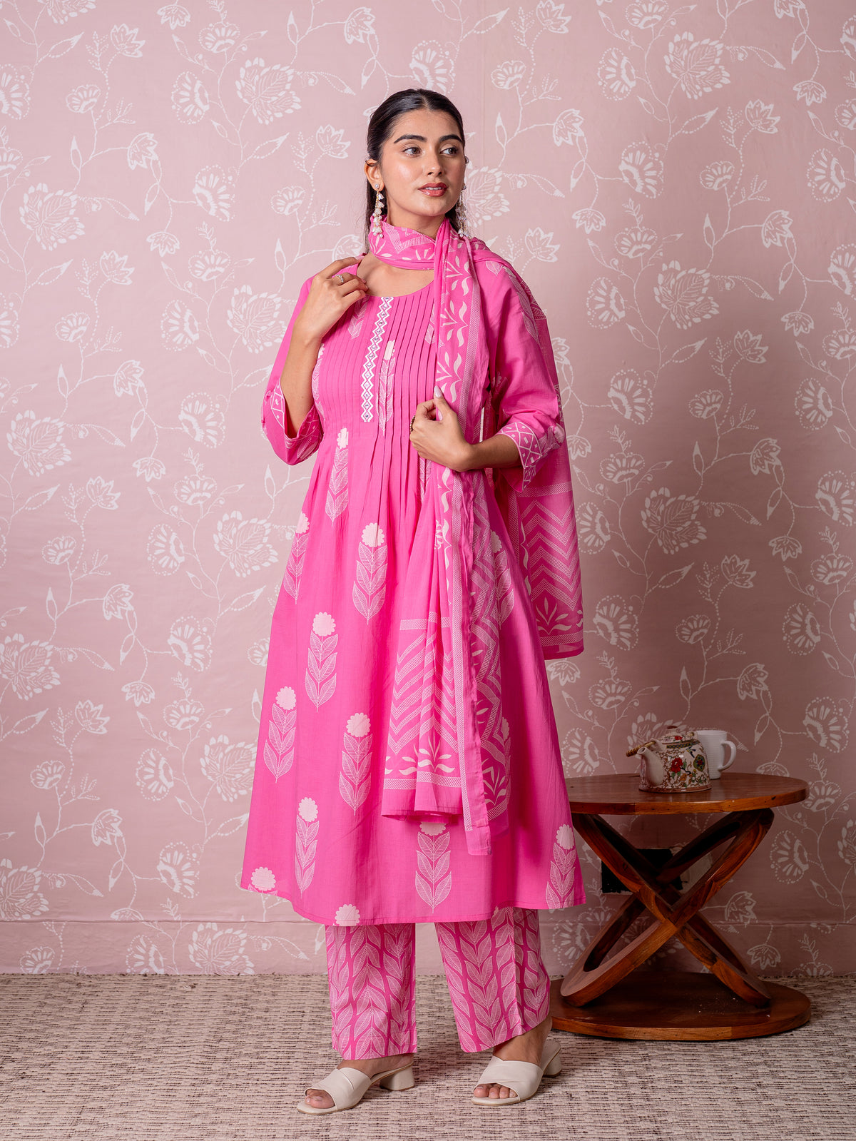 Cotton Voile Butta Dupatta Pink Dupatta