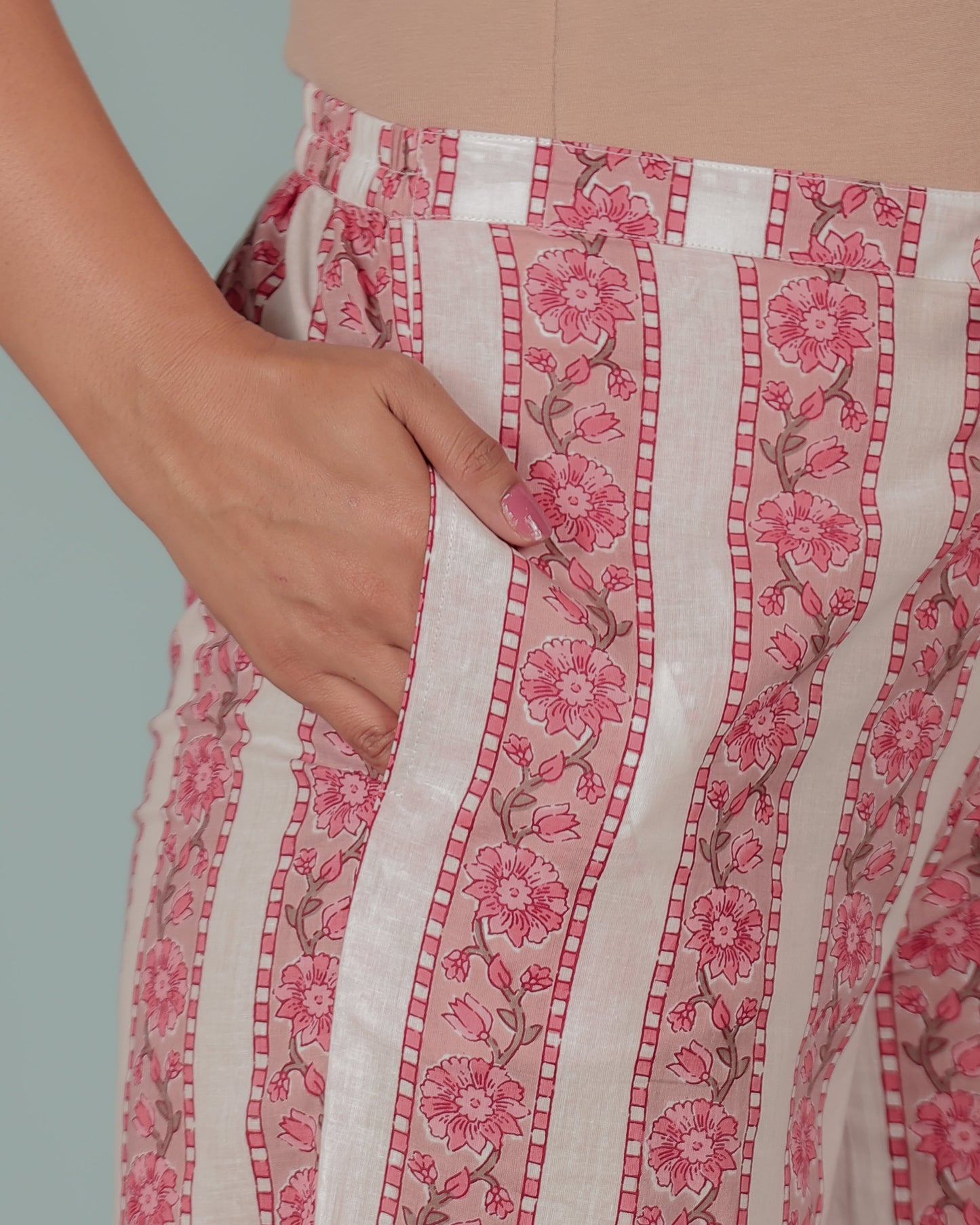 Soft Cotton Striped Red Palazzo