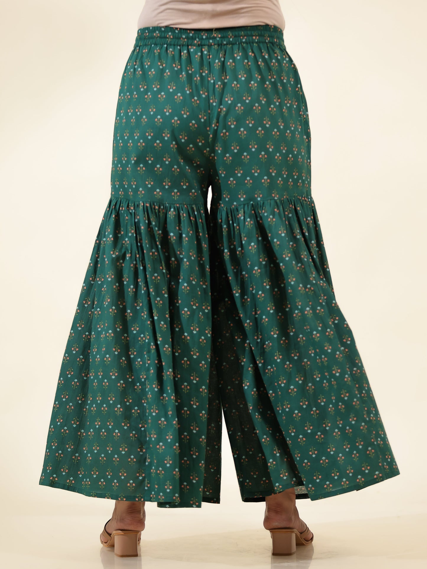 Soft Cotton Floral Straight Green Kurta