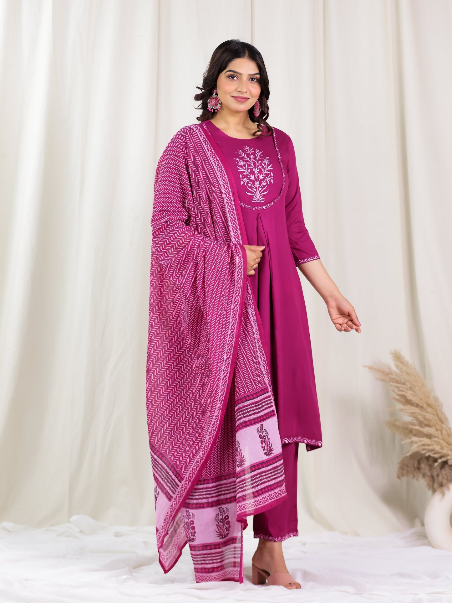 Cotton Voile Striped Pink Dupatta
