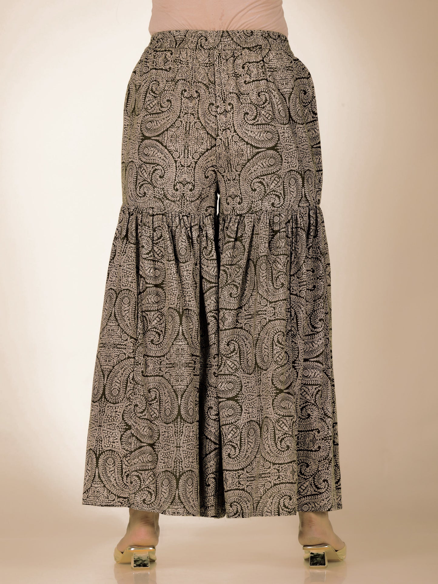 Soft Cotton Paisley Green Trousers