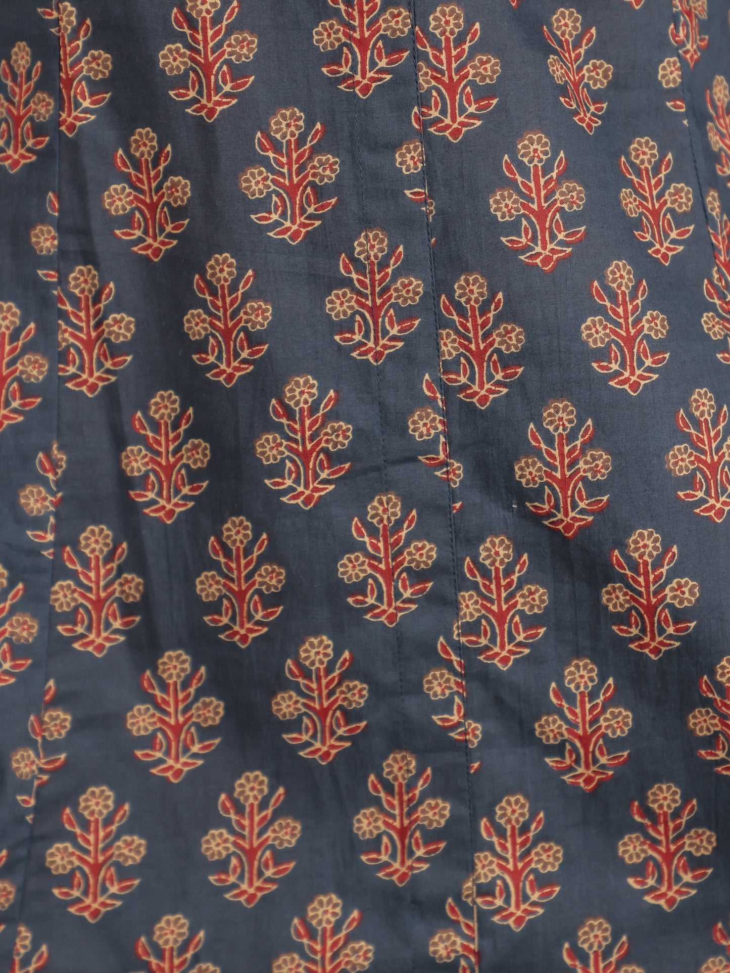 Soft Cotton Ajrakh A-line Navy Blue Kurta