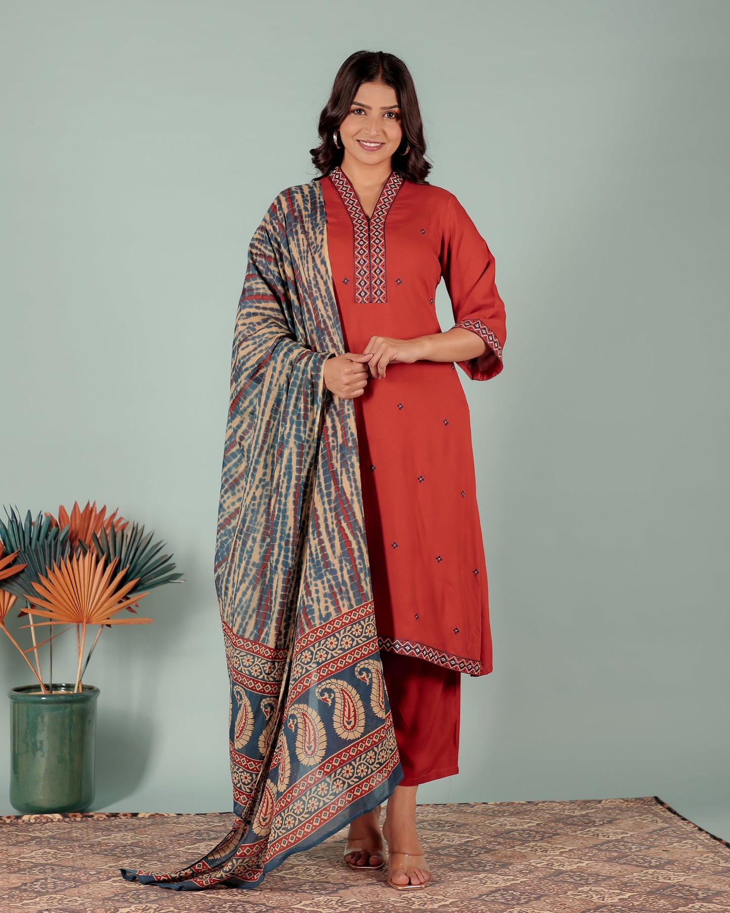 Cotton Voile Tie-Dye Blue Dupatta