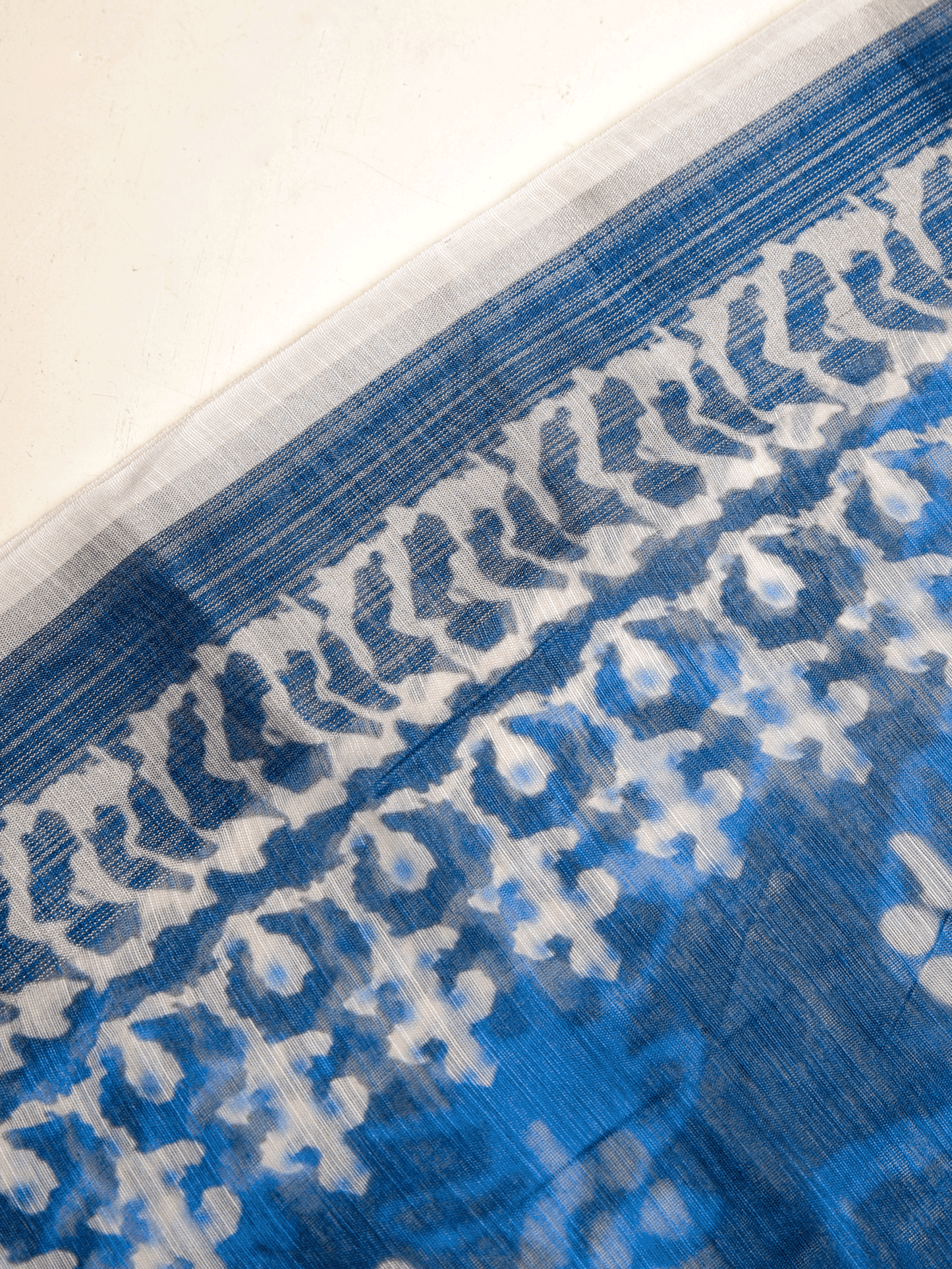 Silk Blend Batik Blue Saree