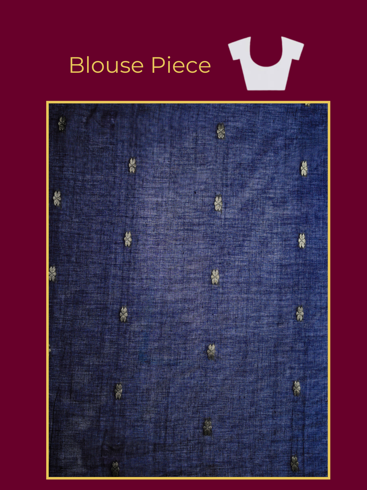 Self Design Chanderi Solid Navy Blue Saree