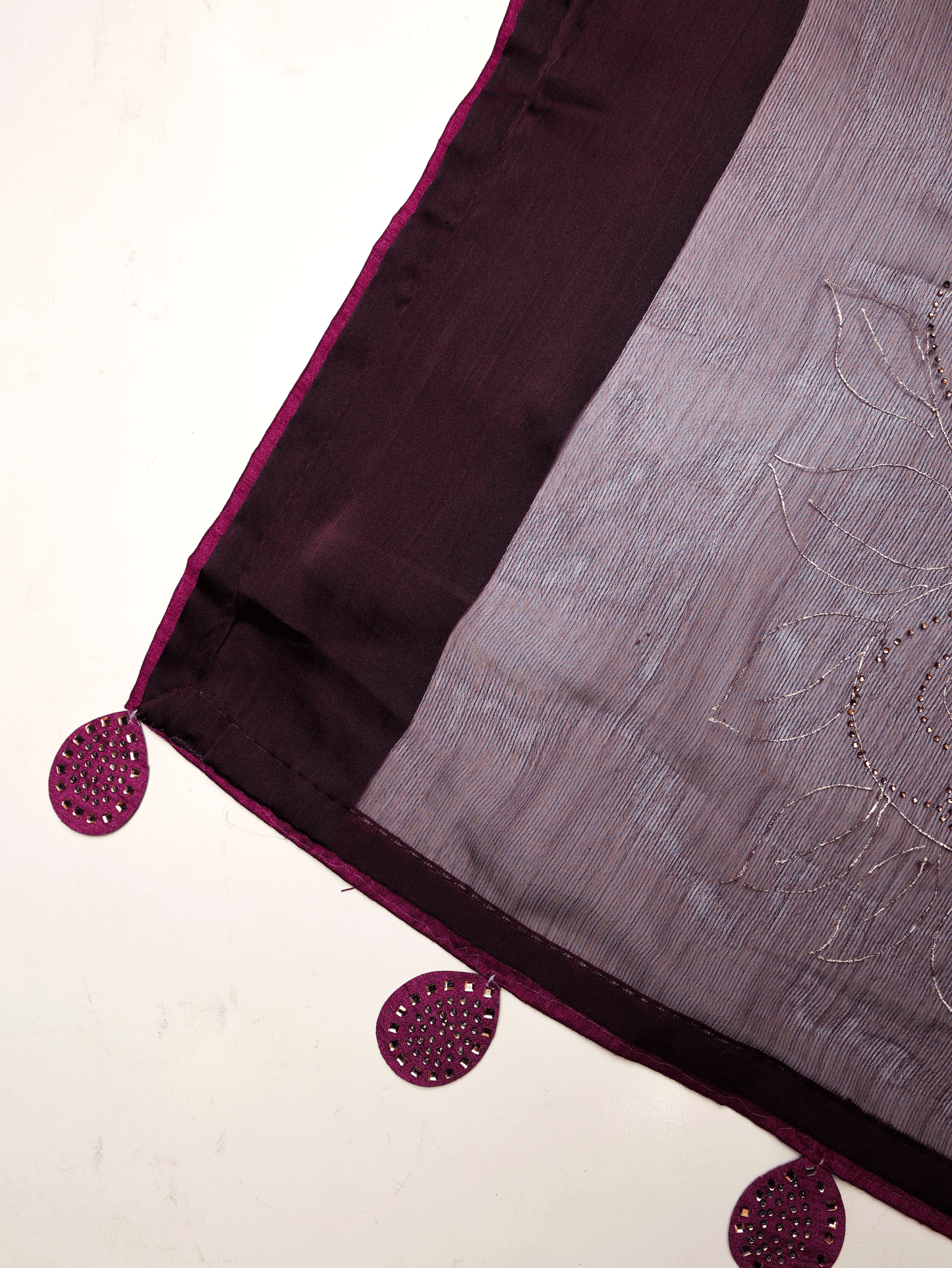 Chiffon Gold foil Pink Saree
