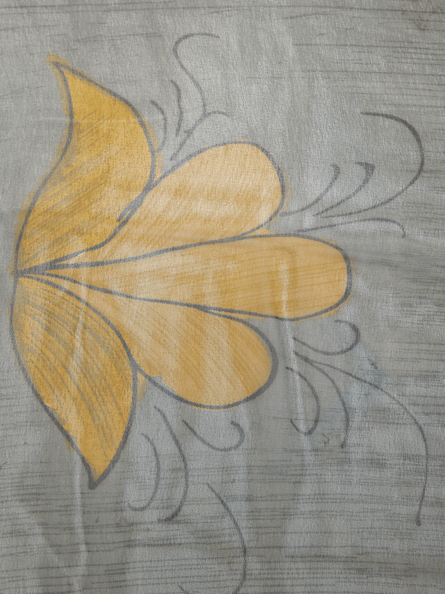 Chiffon Floral Grey Saree