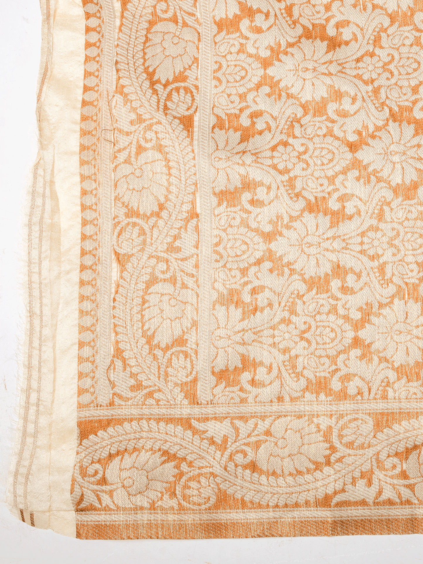 Self Design Chanderi Cream Saree