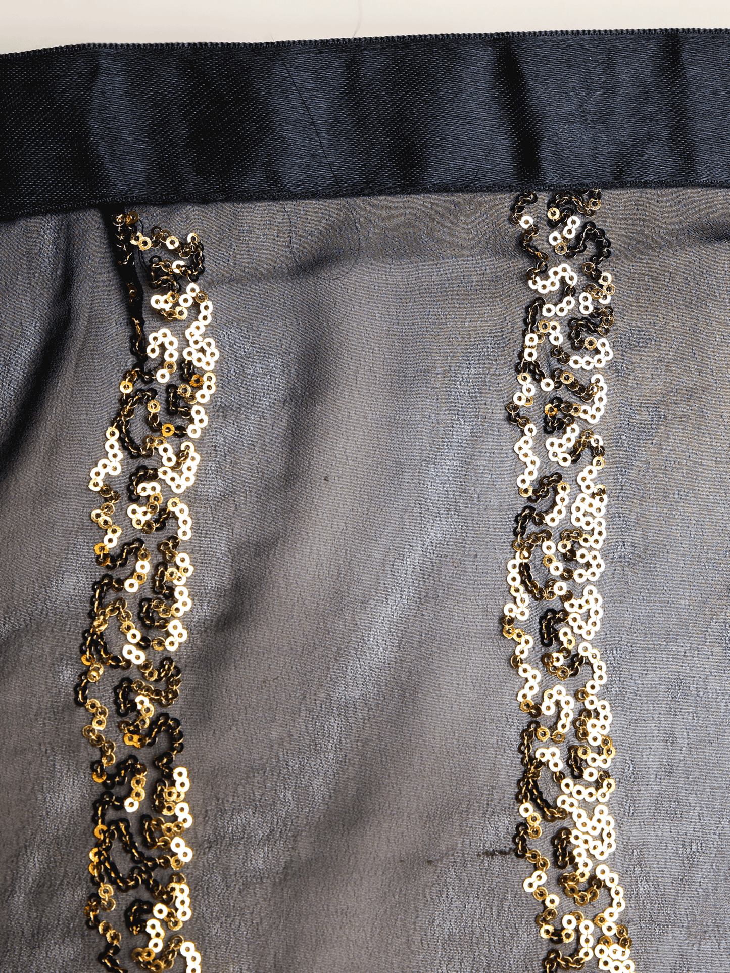 Embroidered Sequins Embroidered Georgette Solid Black Saree