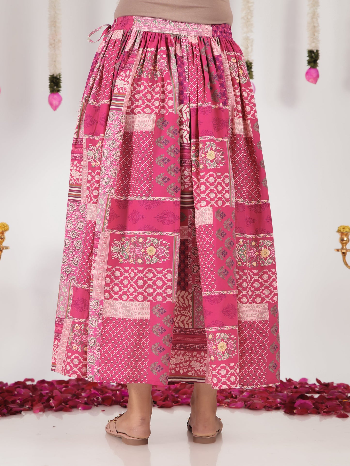 Soft Cotton Abstract Pink Skirt