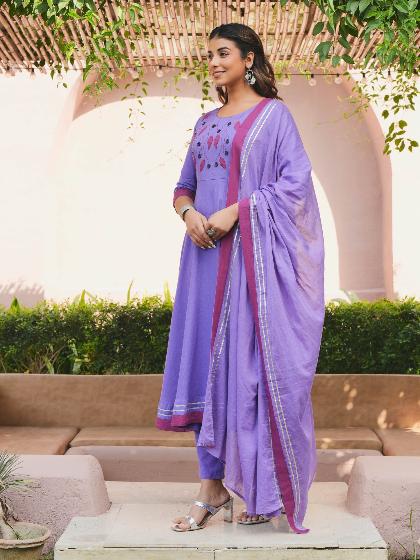 Cotton Voile Solid Purple Dupatta