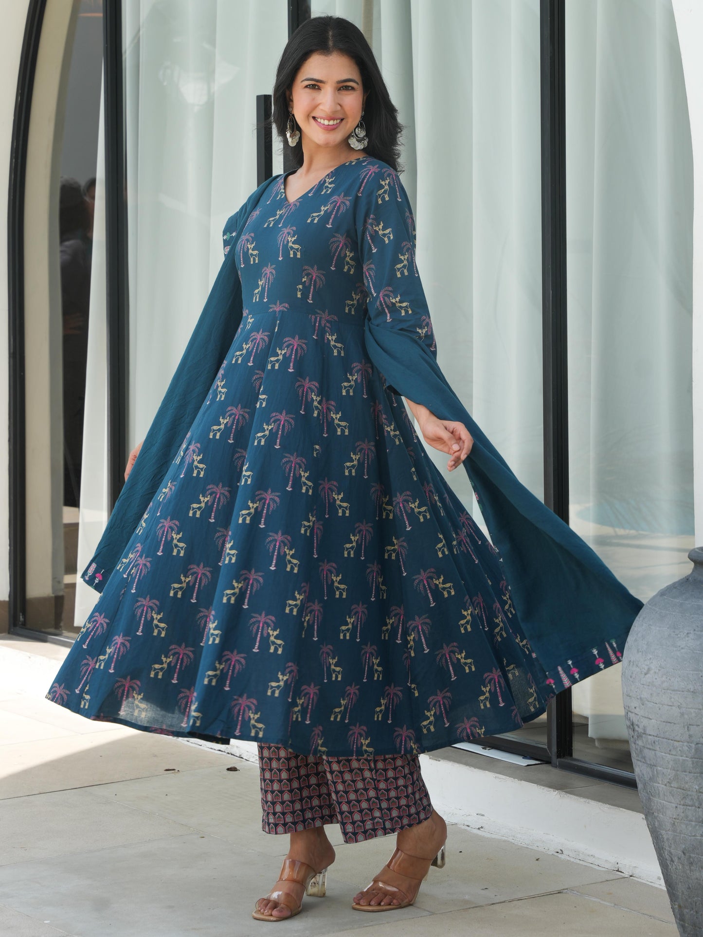 Cotton Voile Solid Blue Dupatta