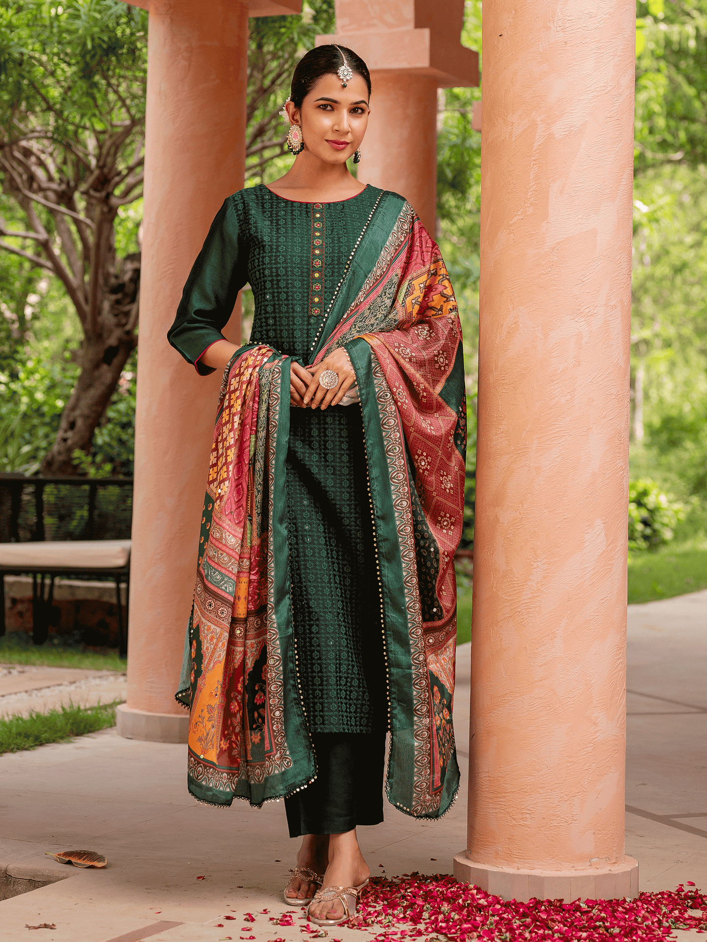 Blended Silk Digital Multicolor Dupatta