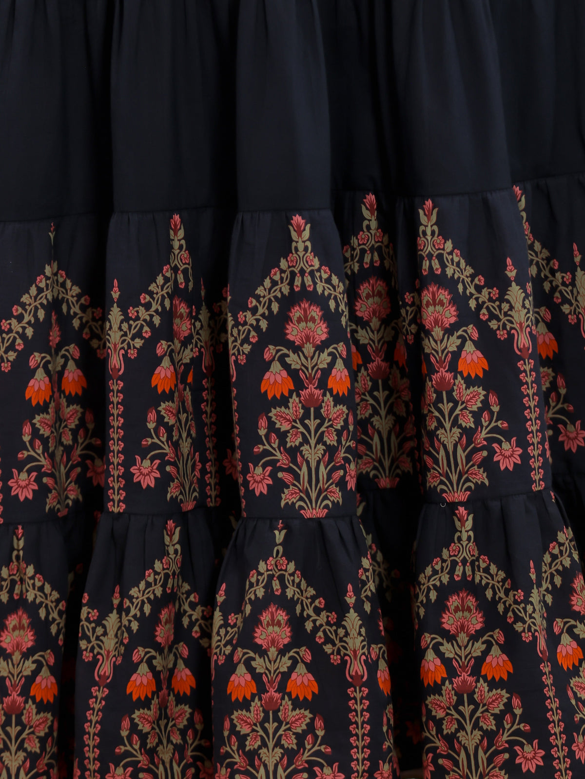 Soft Cotton Solid Anarkali Black Dress (With Belt)