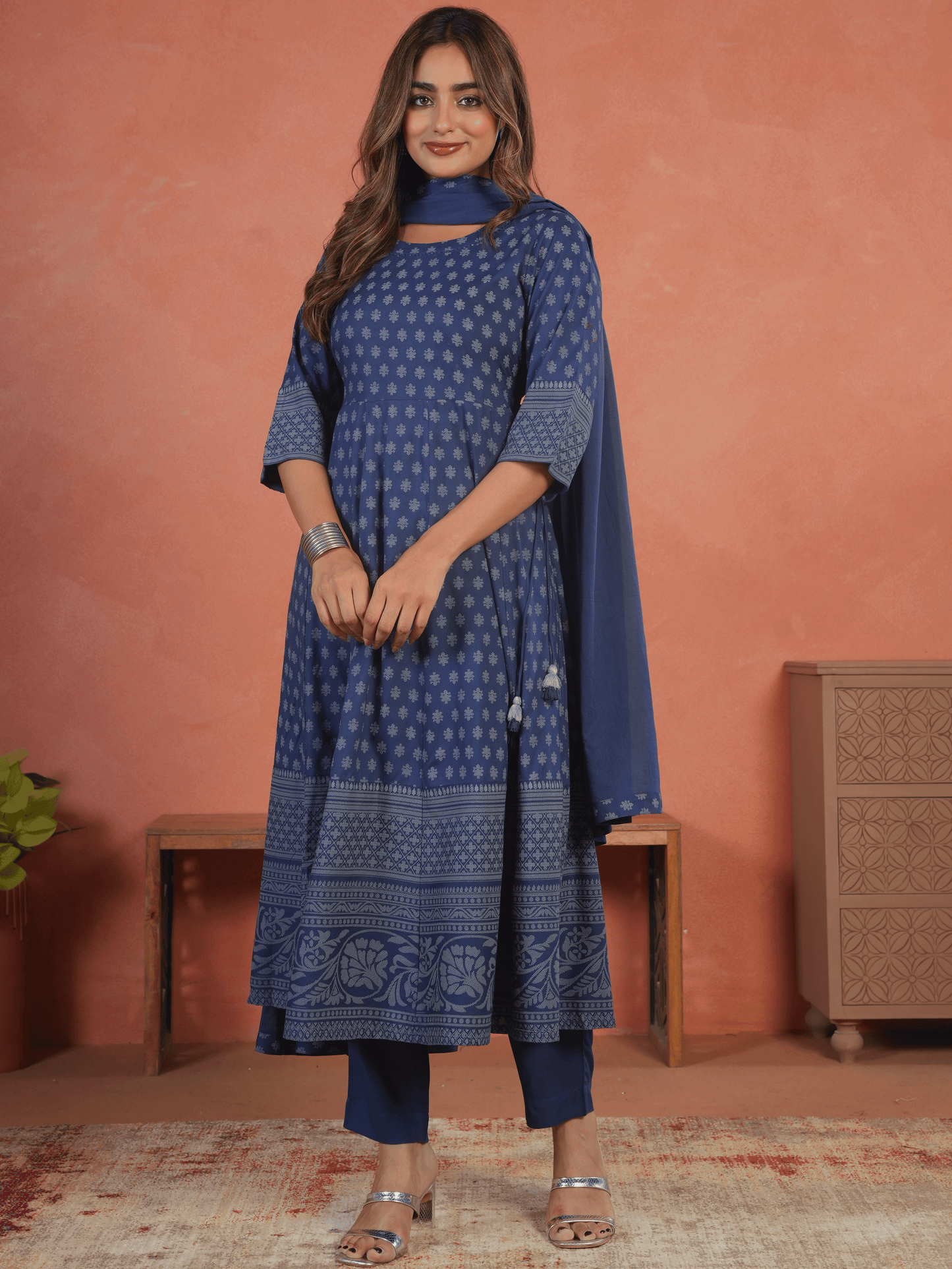 Cotton Voile Solid Indigo blue Dupatta