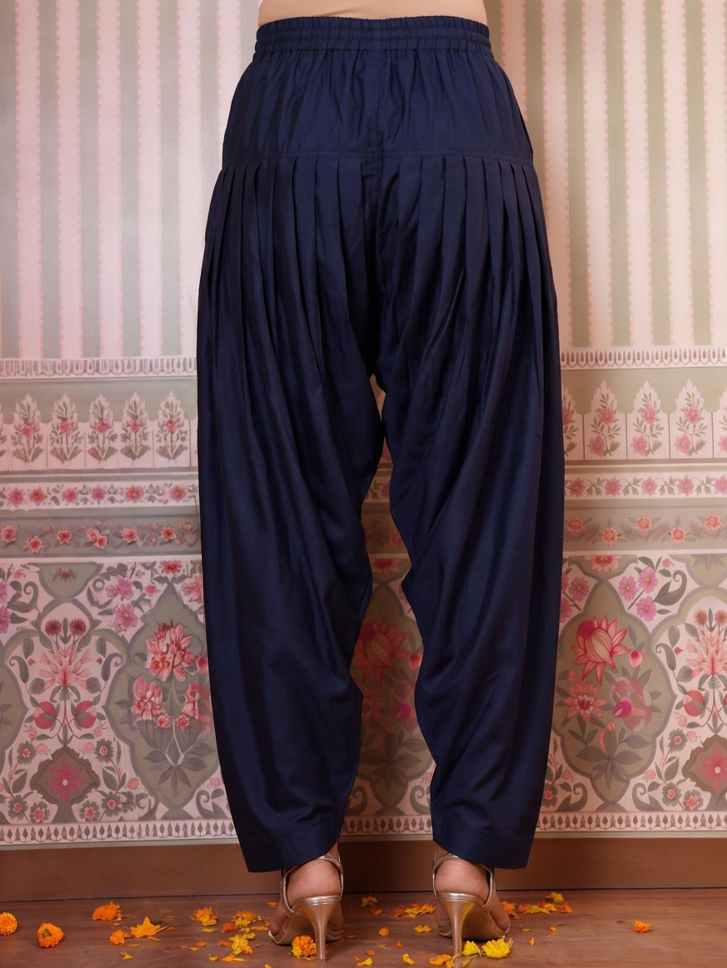Chanderi Solid Blue Salwar